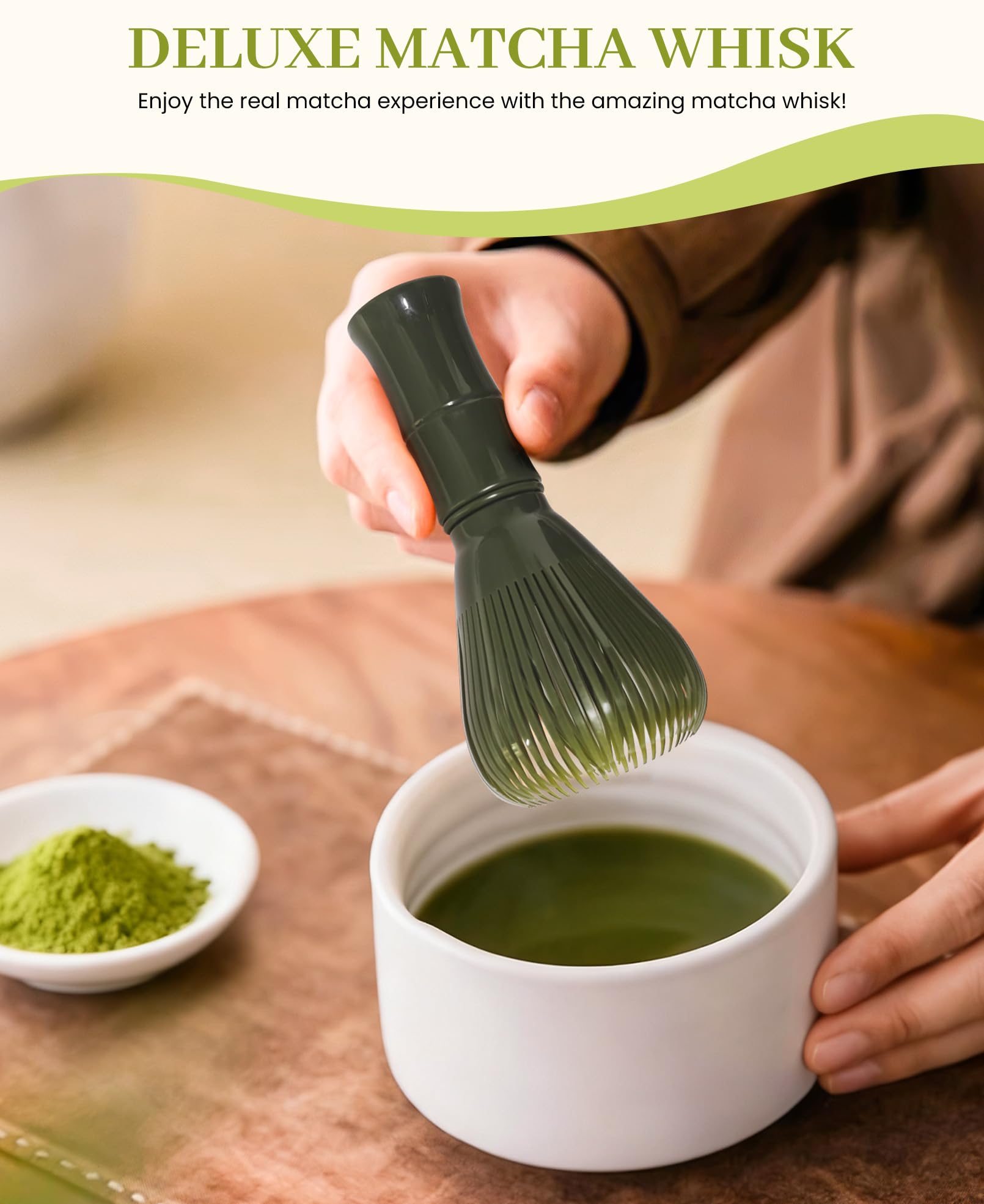 Admygo Premium Green Resin Matcha Whisk - Traditional Japanese Chasen for Authentic Preparation 7