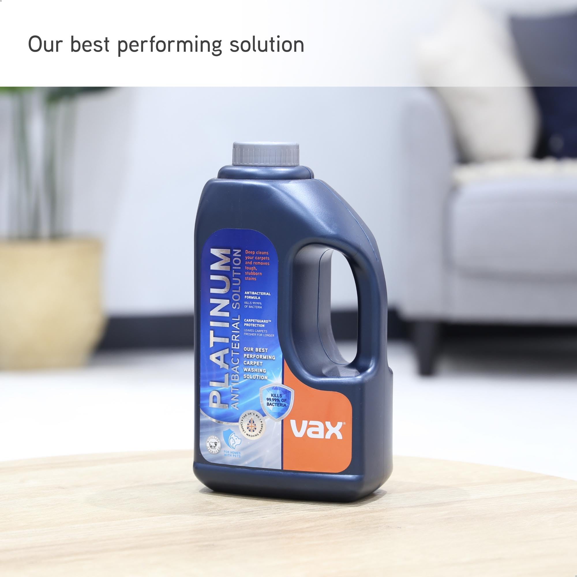 Vax Platinum Antibacterial Carpet Cleaner Solution - 1.5L Liquid | Removes 99.99% Bacteria 2
