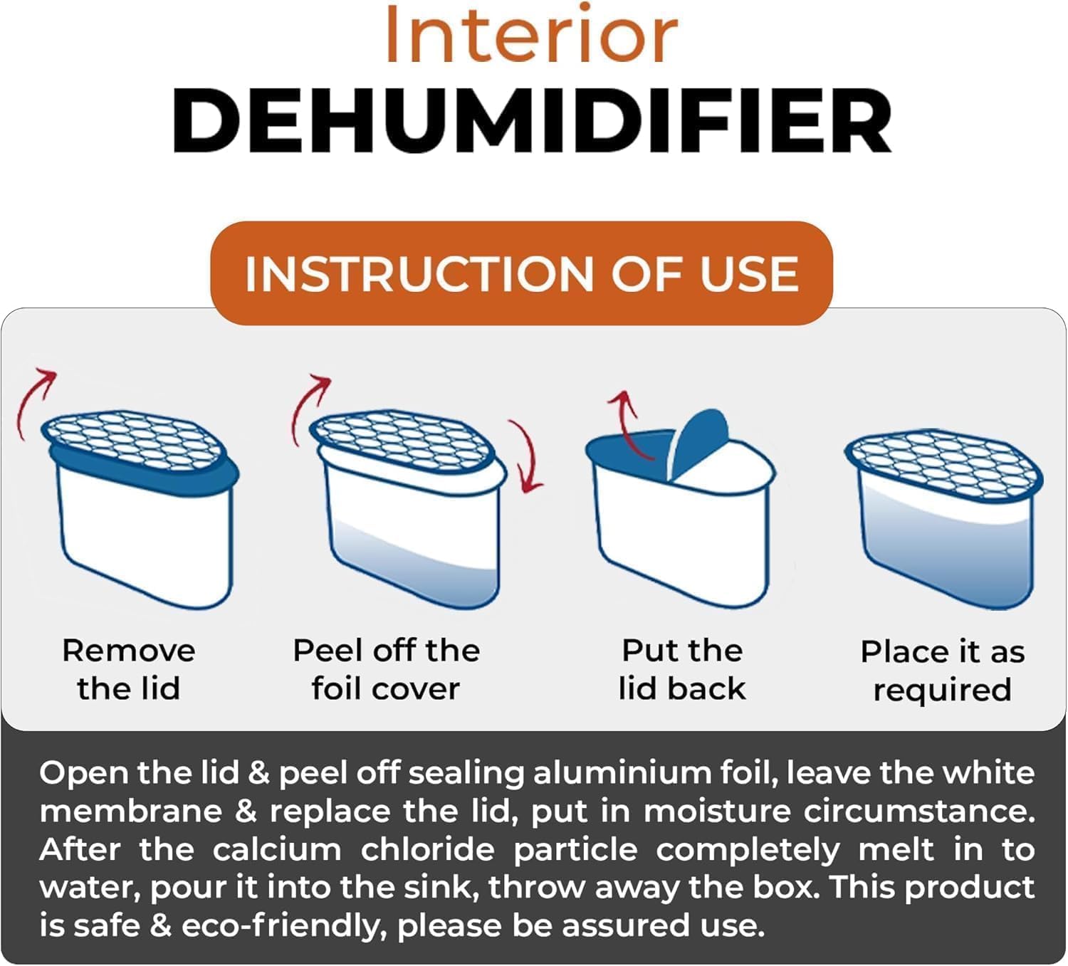 Roe Tenpo Disposable Dehumidifier 500ml - Moisture Absorber for Home, Car, Wardrobe | 5 Pack 6