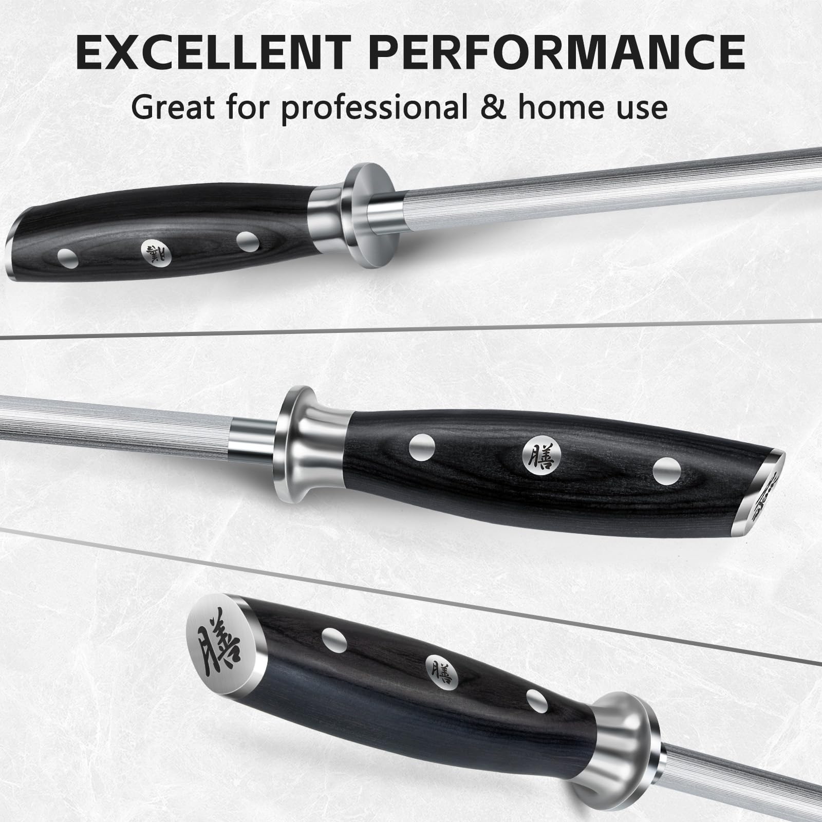 SHAN ZU Honing Steel 20CM Japanese Knife Sharpening Steel High Carbon Sharpening Rod 4