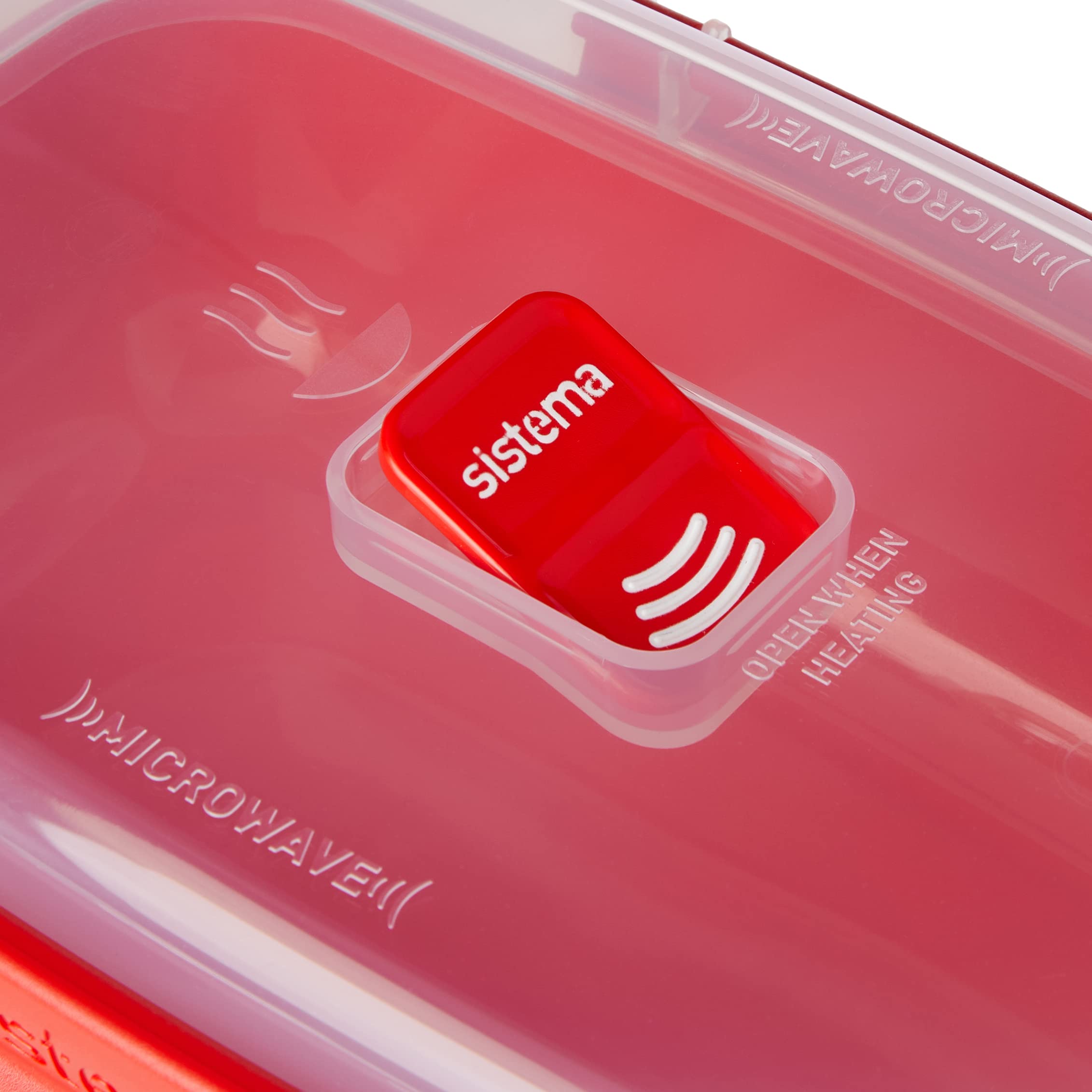 Sistema Rectangle Microwave Container - 1.25L Capacity | Steam Release Vent | BPA-Free Plastic | Red | 1 Count 4
