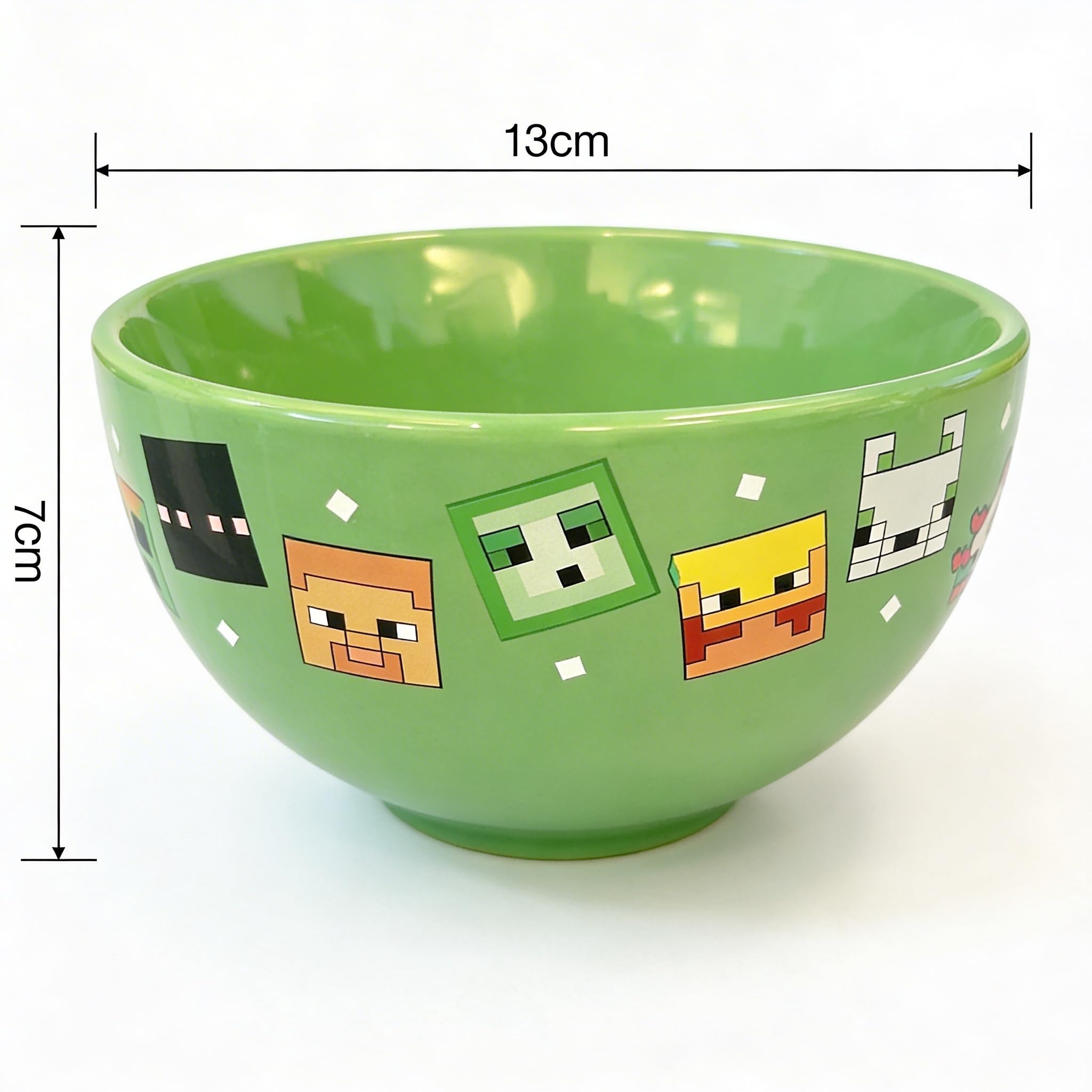 HOX Minecraft Ceramic Soup-Cereal Bowl - Officially Licensed Green Design | 14cm x 7cm 5