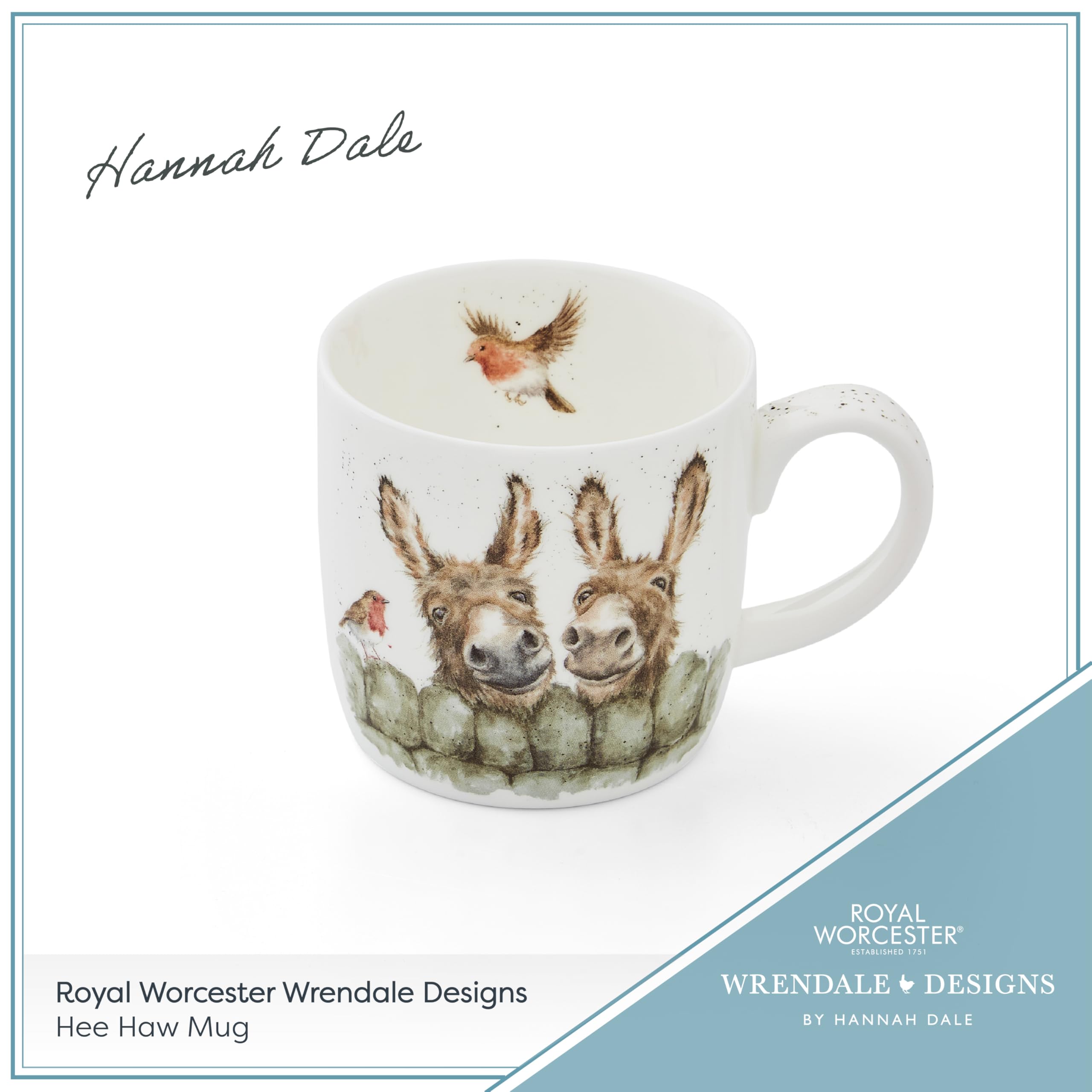 Wrendale Designs 'HEE Haw' Coffee Mug - Fine Bone China | 310ml Capacity | Dishwasher Safe 5