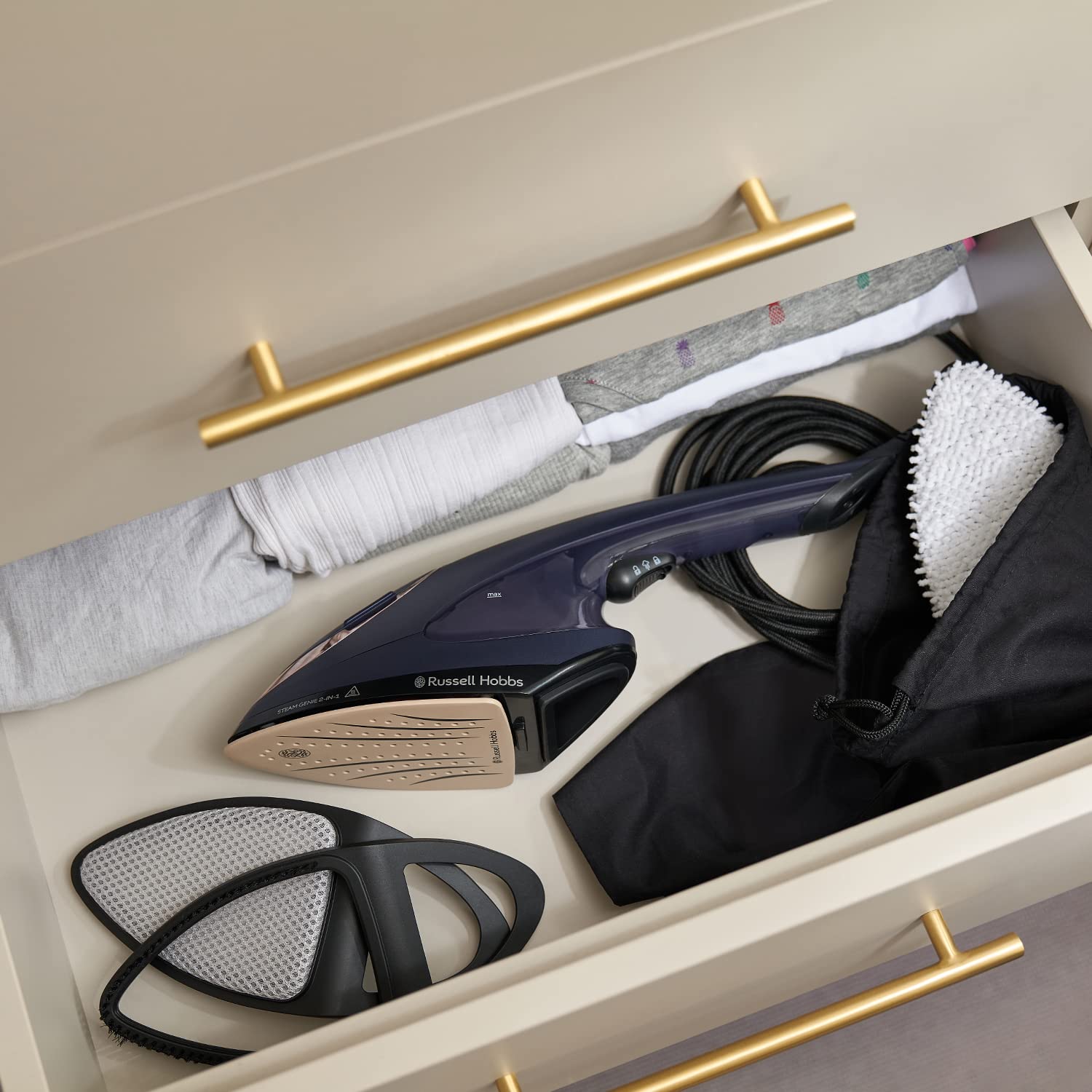 Russell Hobbs Steam Genie 2in1 Handheld Clothes Steamer with Ironing Option | 1700W | 60s Heat-Up 5