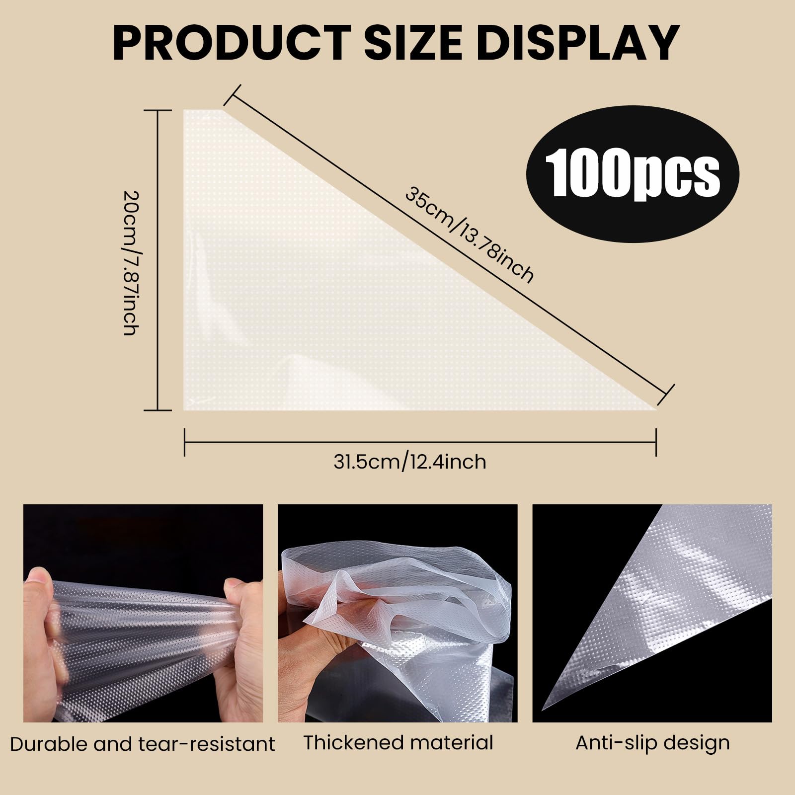 Admygo 100PCS 12 Inch Medium Disposable Icing Bags | Tear-Resistant Polyethylene