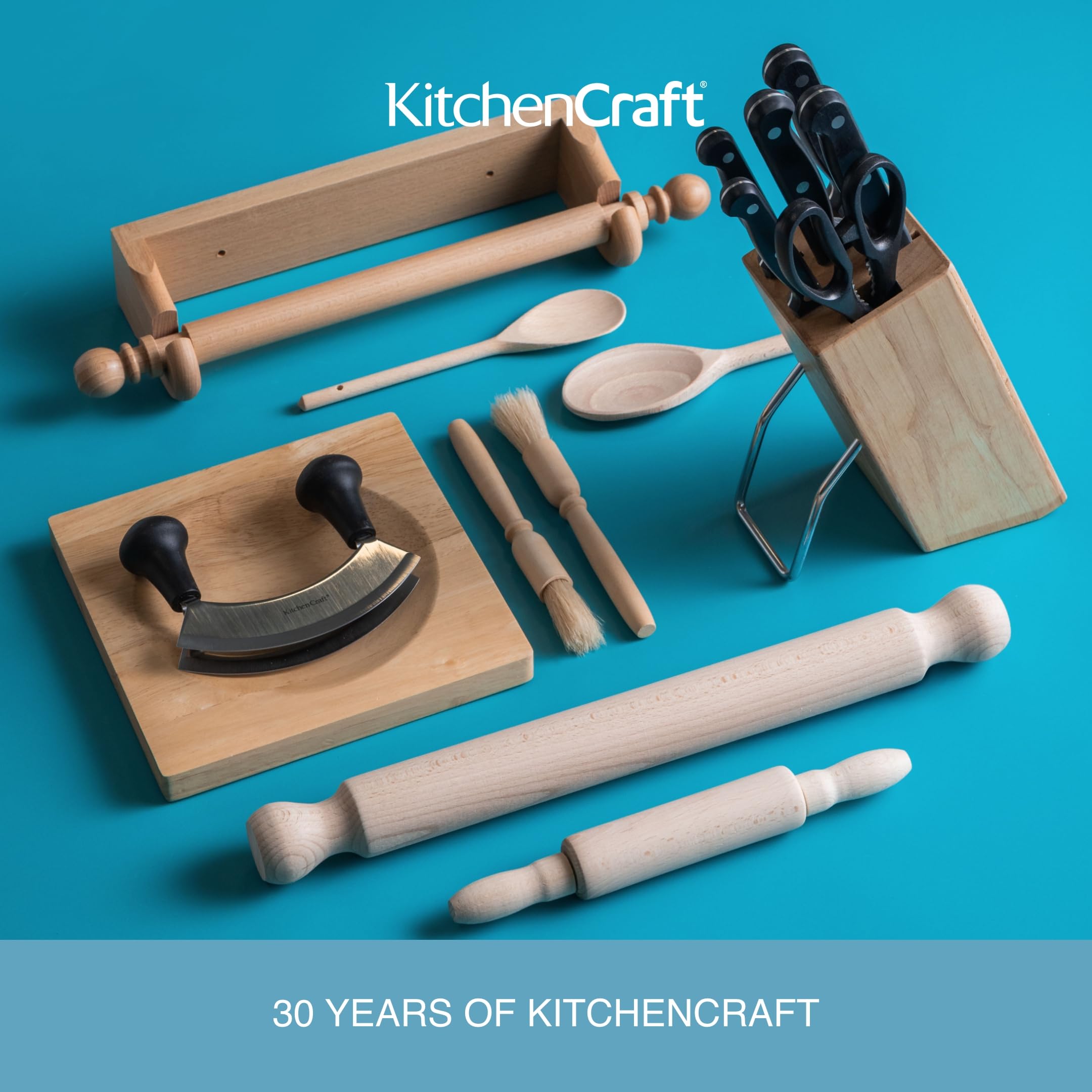 KitchenCraft Wall Mounted Paper Towel Holder - Beechwood, Space Saving Design | Fits 25 cm Rolls 5