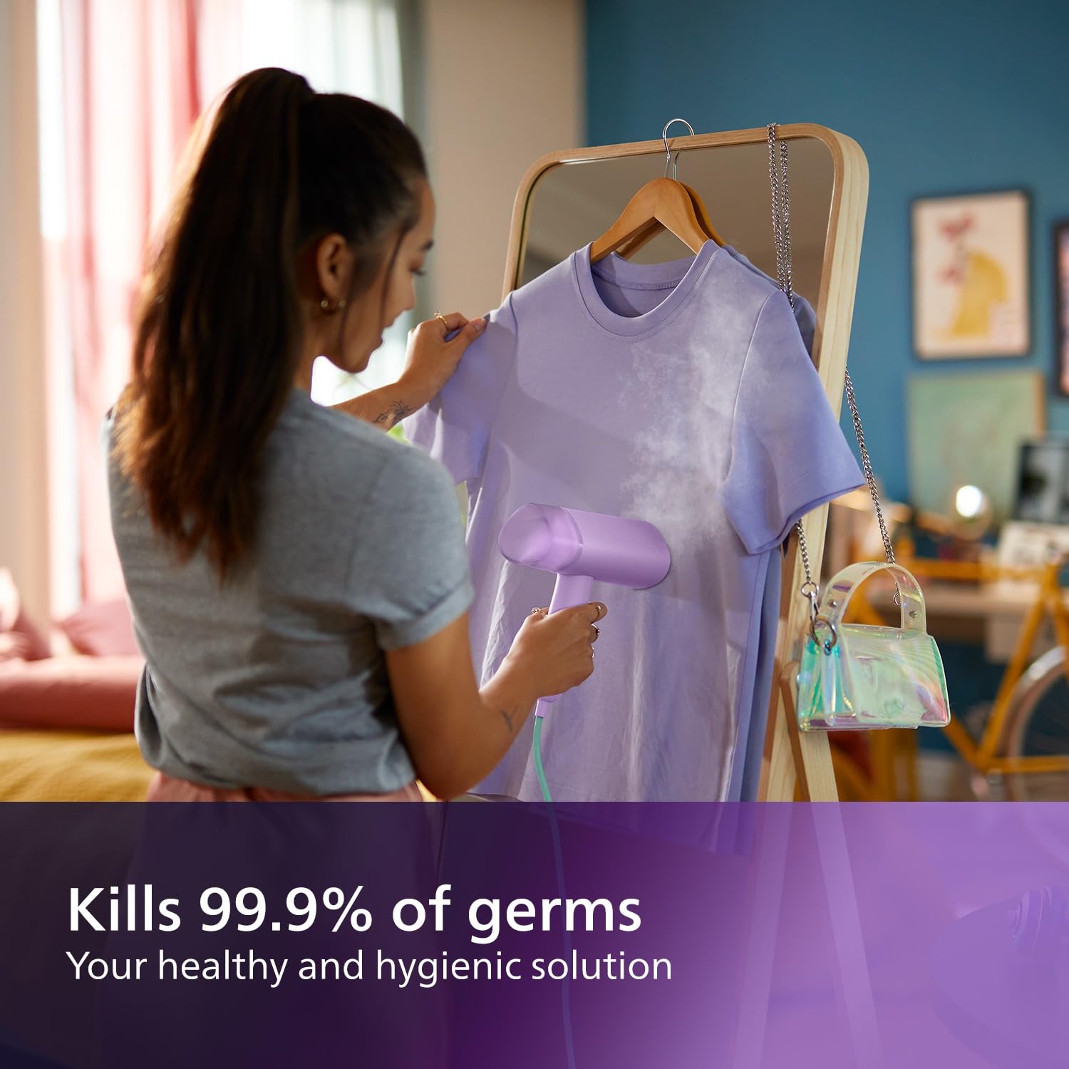 Philips 3000 Series Handheld Steamer - 1000W Power, 20 g/min Continuous Steam, 100ml Tank 8