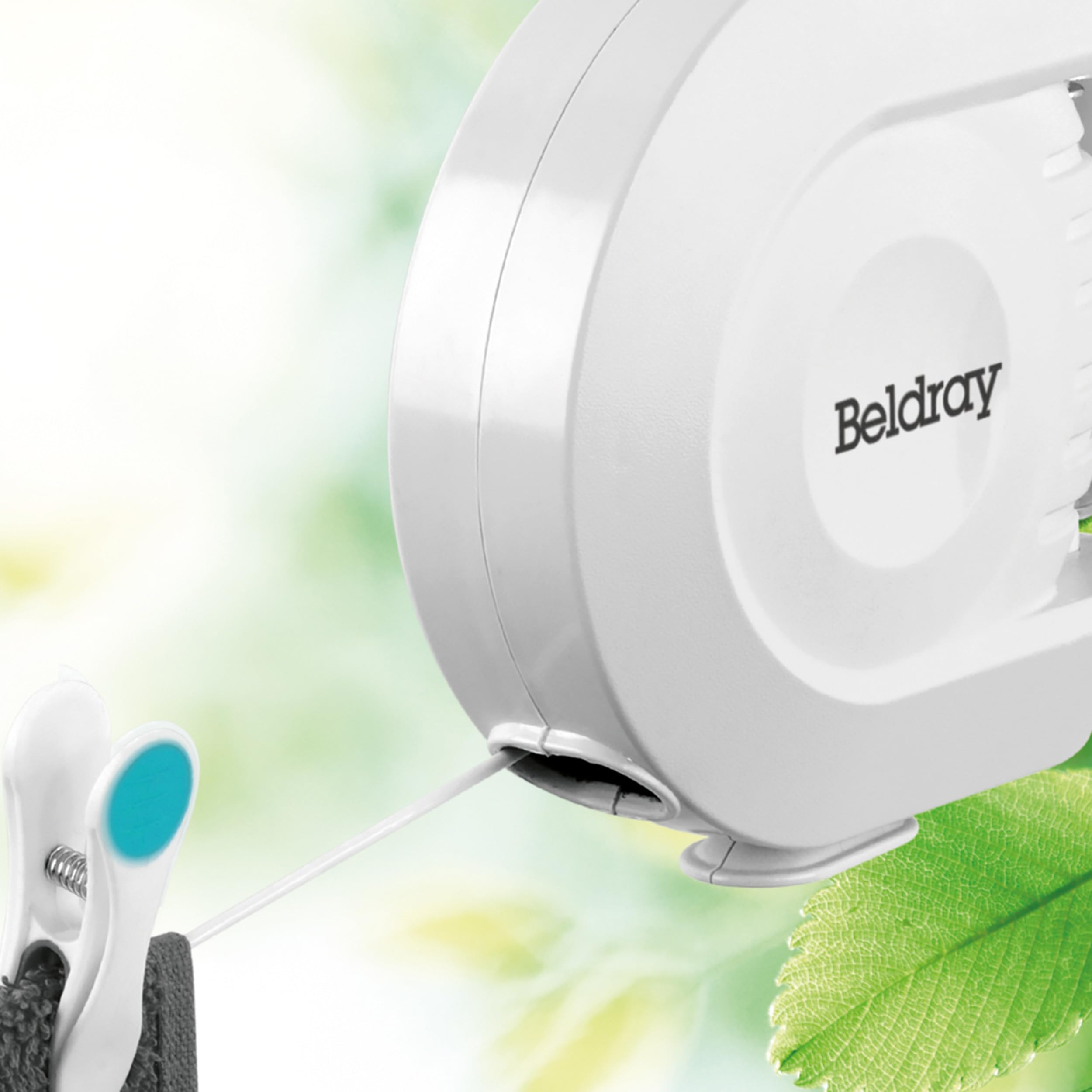 Beldray Retractable Clothes Line - 12 Metre Drying Space | Wall Mountable | White 6