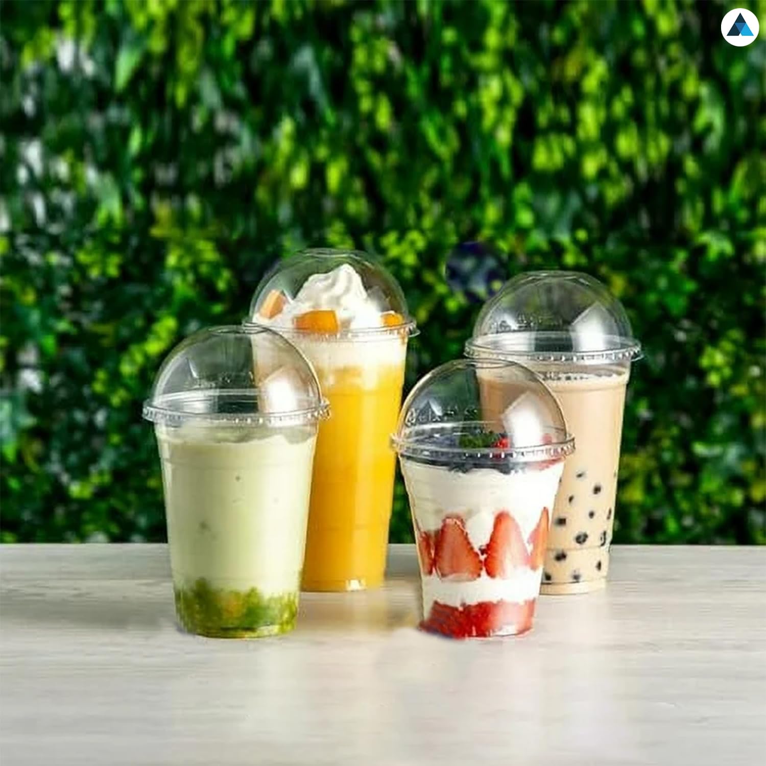 Nationwide Paper Strong Smoothie Cups with Dome Lids | 12oz | 50 Count | Transparent Plastic 4