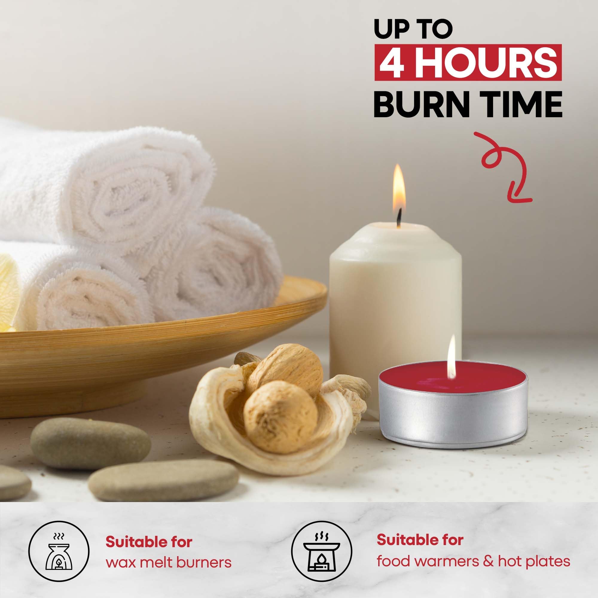 Price's Petali Scented Tealights - Frosted Cherry Scent | 25 Pack | 4 Hour Burn Time 6