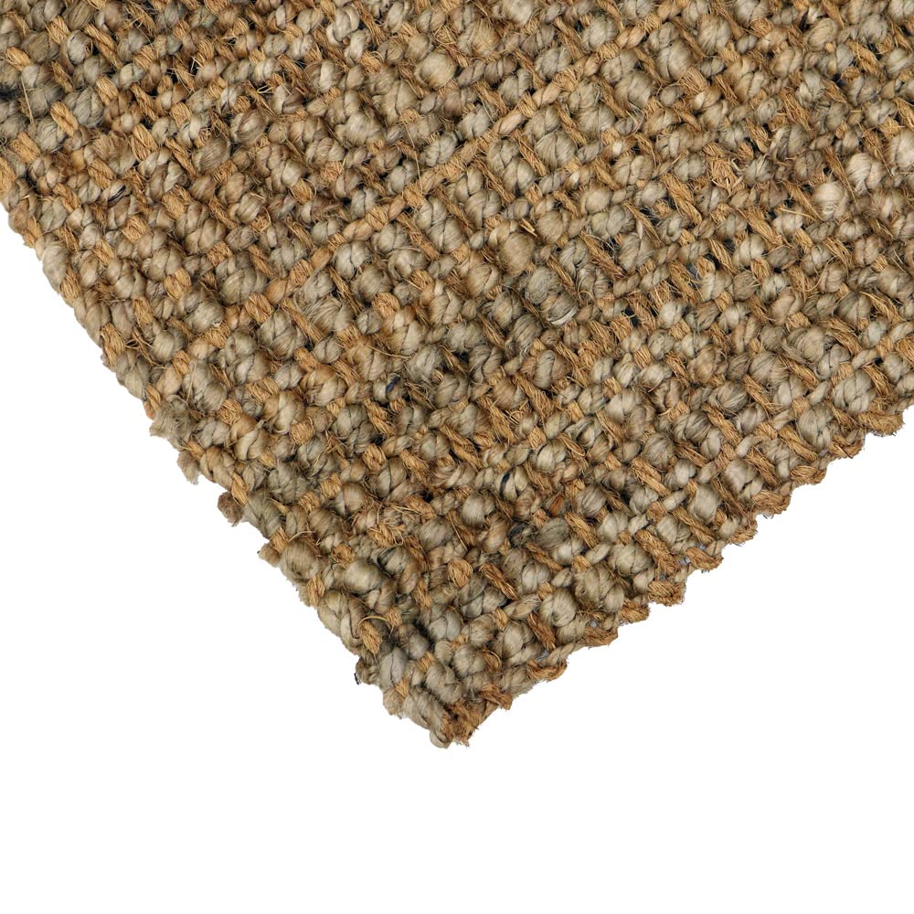 JVL Hand Spun Boucle Coir Jute Doormat - Durable & Hardwearing | 40x70cm Brown 4