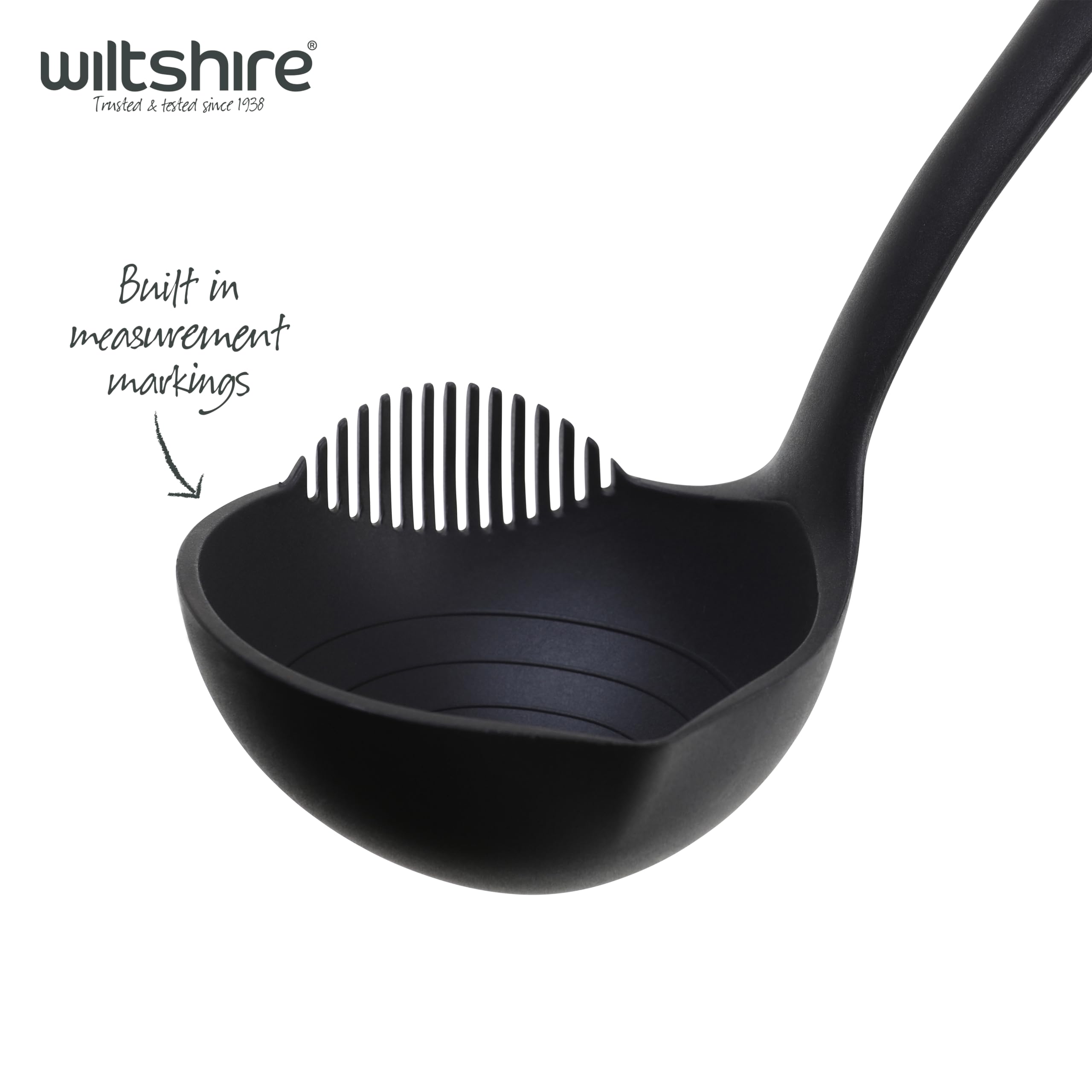 Wiltshire Aspire Soup Ladle - Non-Stick Safe Head, Heat Resistant up to 200°C, Anti-Slip Handle | Grey & Silver 2