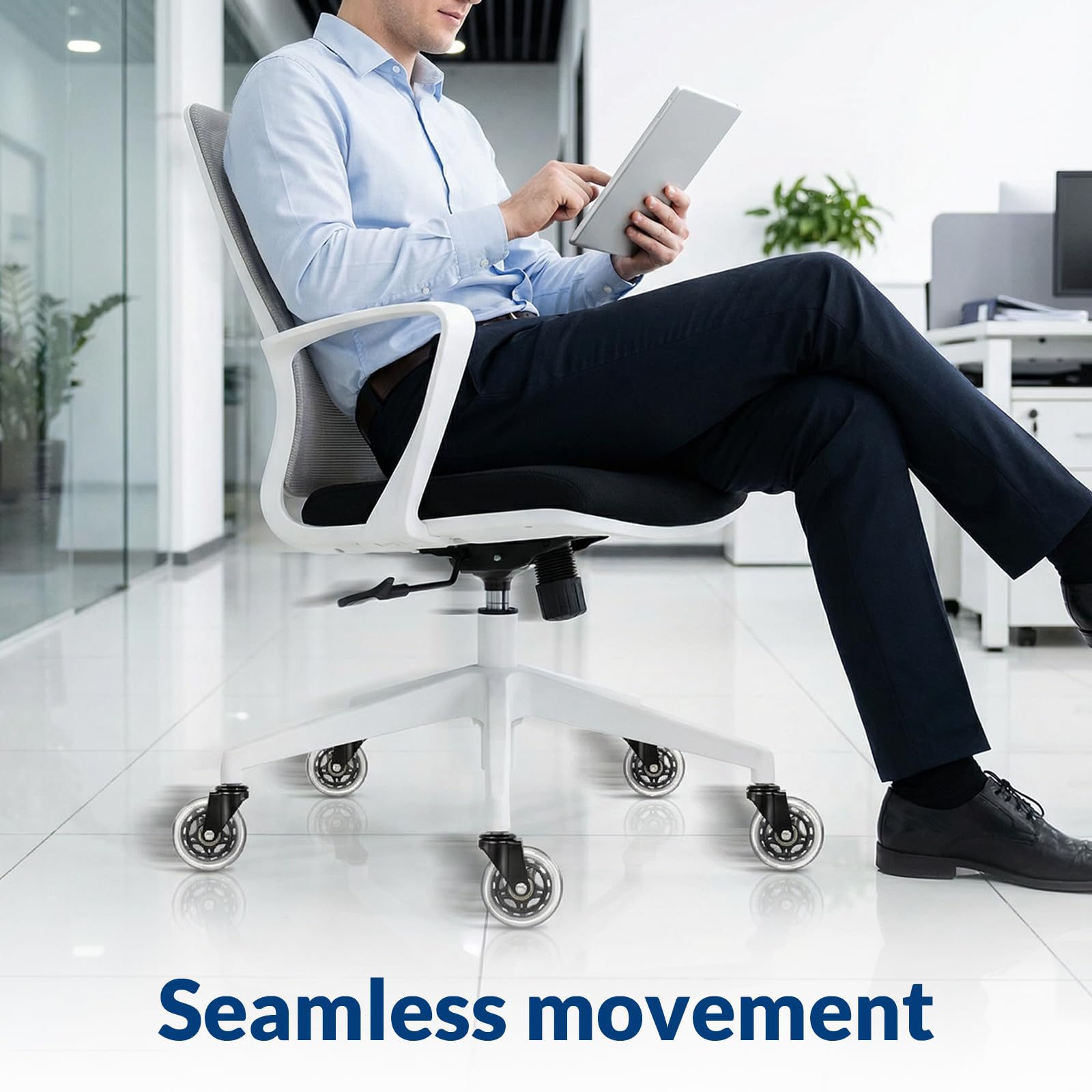 COSYLAND Office Chair Wheels Replacement - Floor-Safe Rubber Casters | 11x22mm Stem Mount | Supports up to 650lbs 8