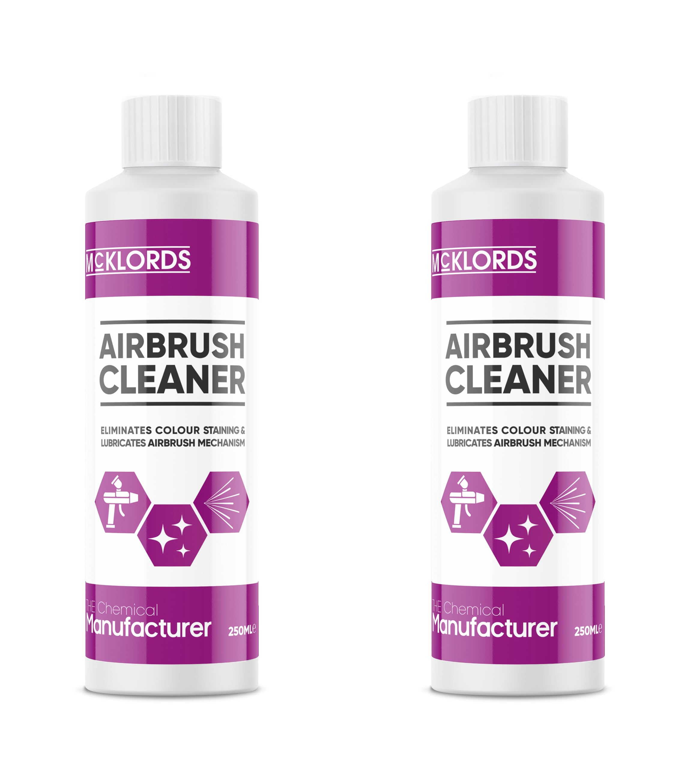 McKLords Airbrush Cleaning Solution - High Strength Acrylic Paint Cleaner | 250 ml (Pack of 2) | Unscented 1
