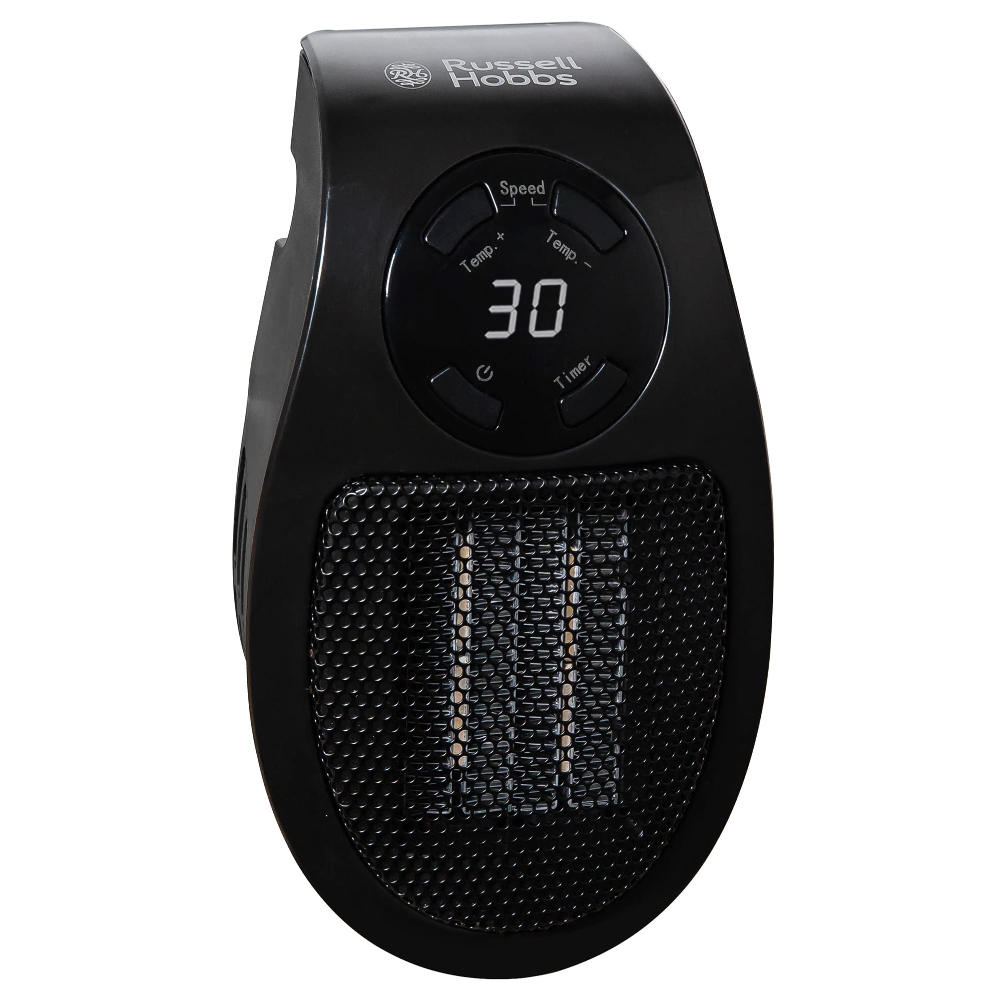 Russell Hobbs 500W Ceramic Plug Heater - Adjustable Thermostat | 15°C-30°C | 2 Fan Speeds 8