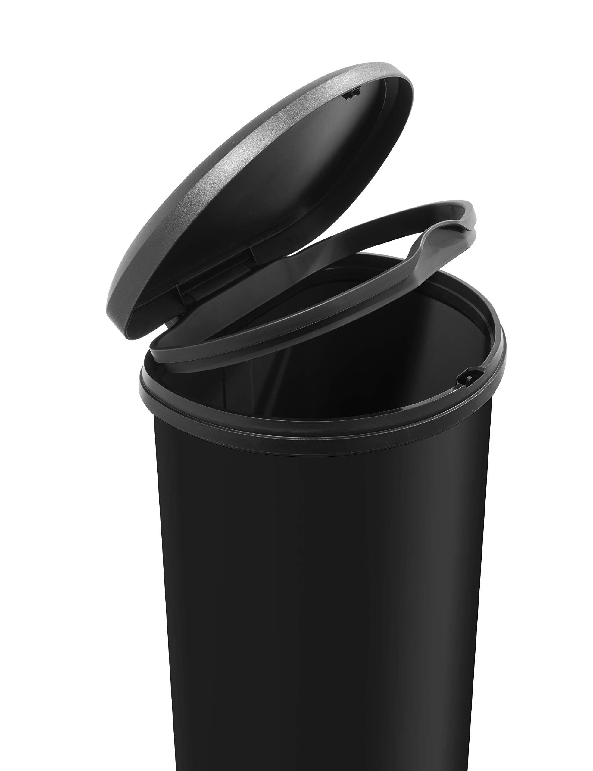 CURVER Metal Effect One Touch Deco Bin - 40 Litre Capacity | Recycled Plastic | Black 4