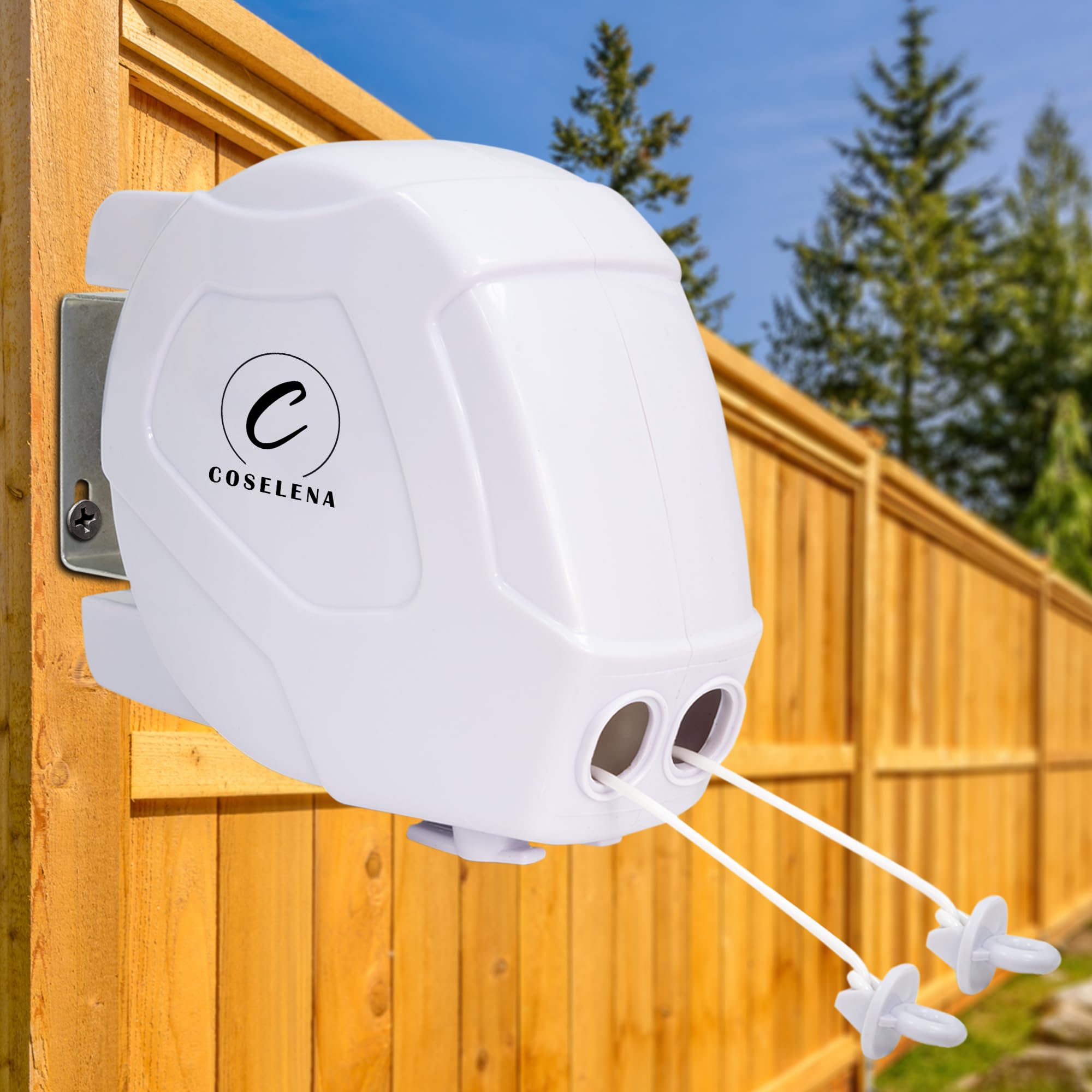 Coselena 30m Retractable Washing Line - Heavy-Duty Twin Clothes Line | Wall Mounted | Indoor/Outdoor 5