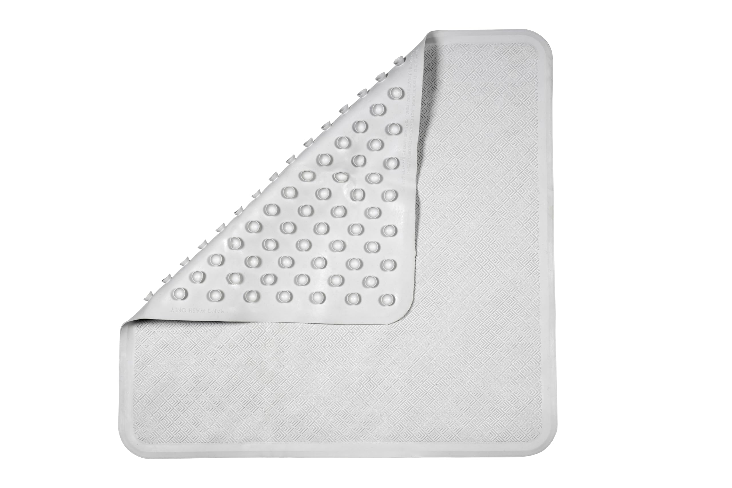Croydex Rubagrip Square Shower Mat - Natural Rubber, Anti-Mould, 53x53cm White 1