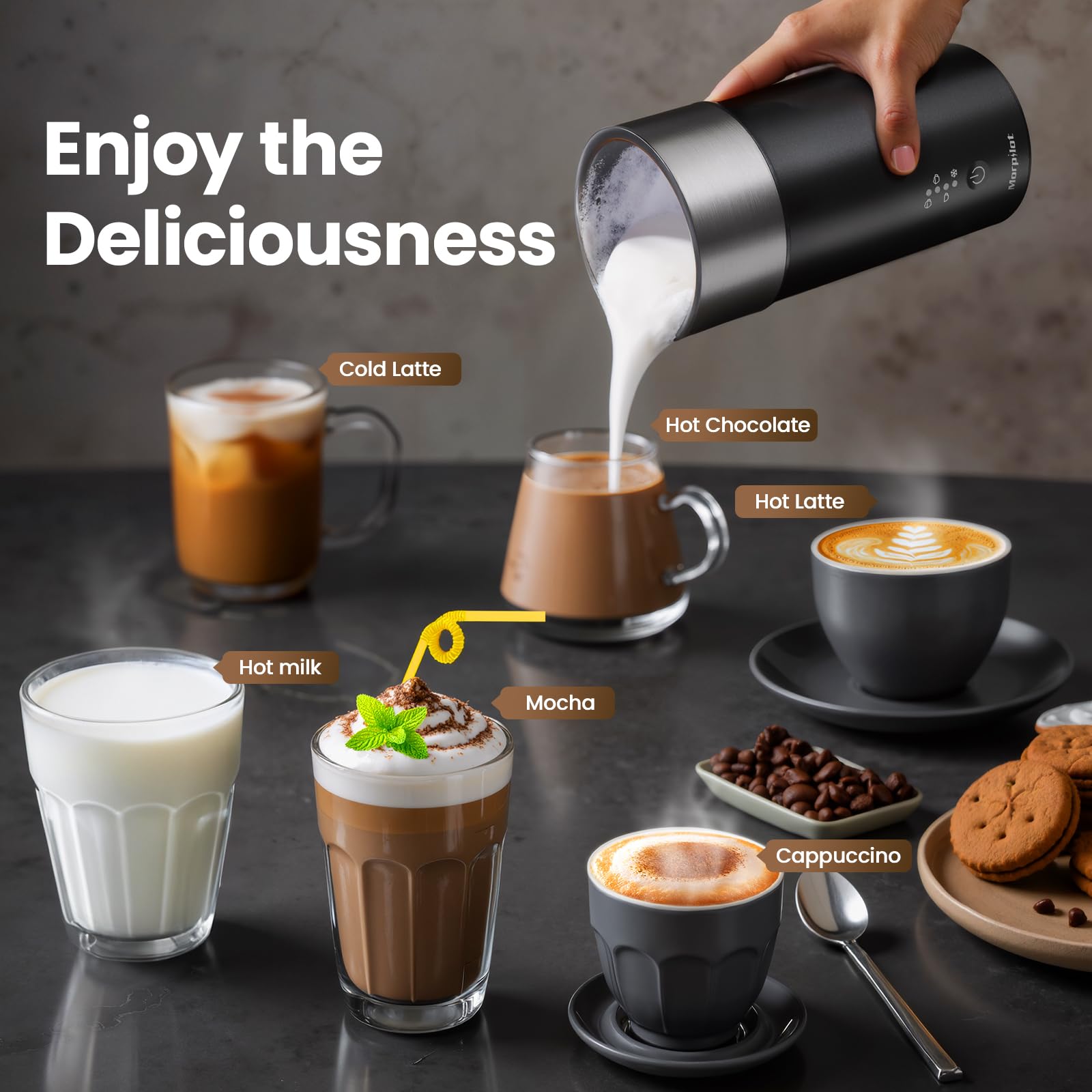 morpilot Automatic Milk Frother - 4-in-1 Functions | 240ml Capacity | Stainless Steel 5