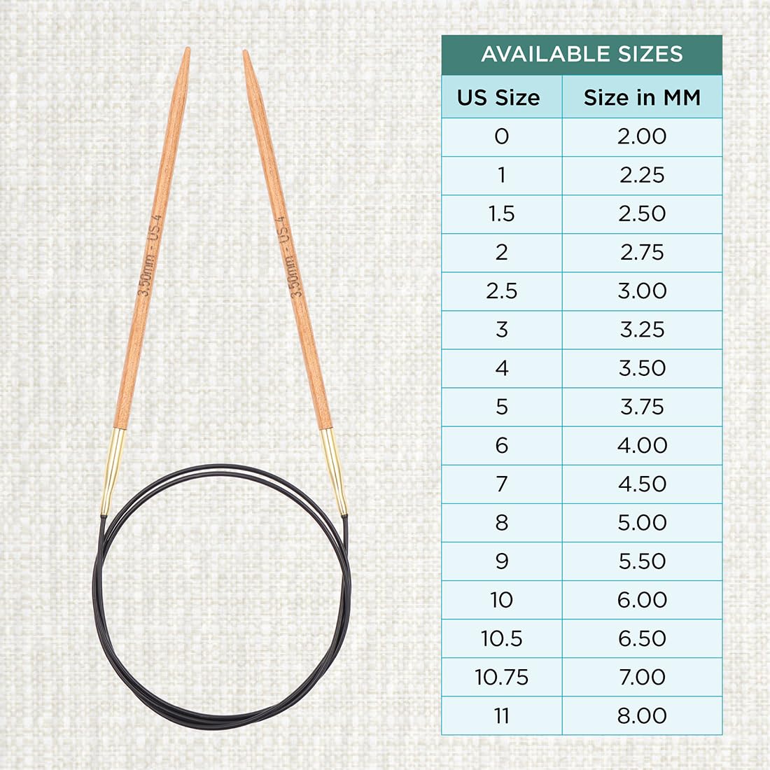 KnitPro Basix Beech Fixed Circular Needles - 3.50mm | 40cm Length | Beech Wood 4