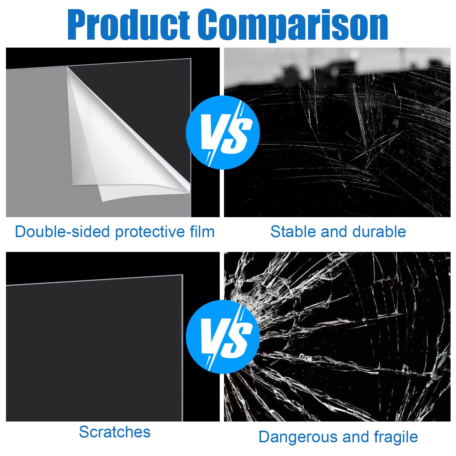 ASelected 2 Pcs Clear Acrylic Sheets A2 594x420mm 2mm Thick Transparent Plastic Sheets for Framing 4