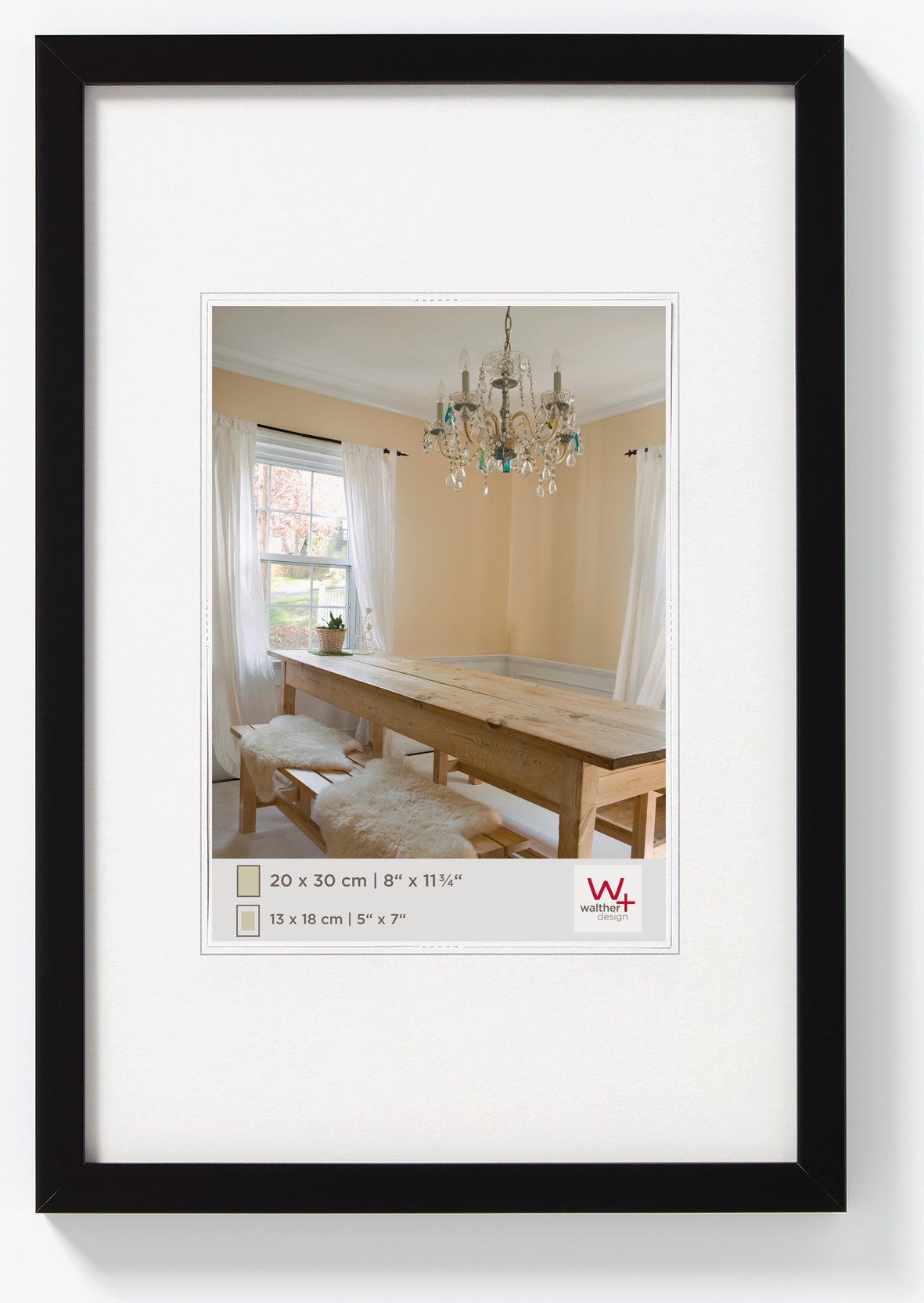 walther design Peppers Wooden Picture Frame - Matt Black Finish | 20 x 30 cm | BP030B 1