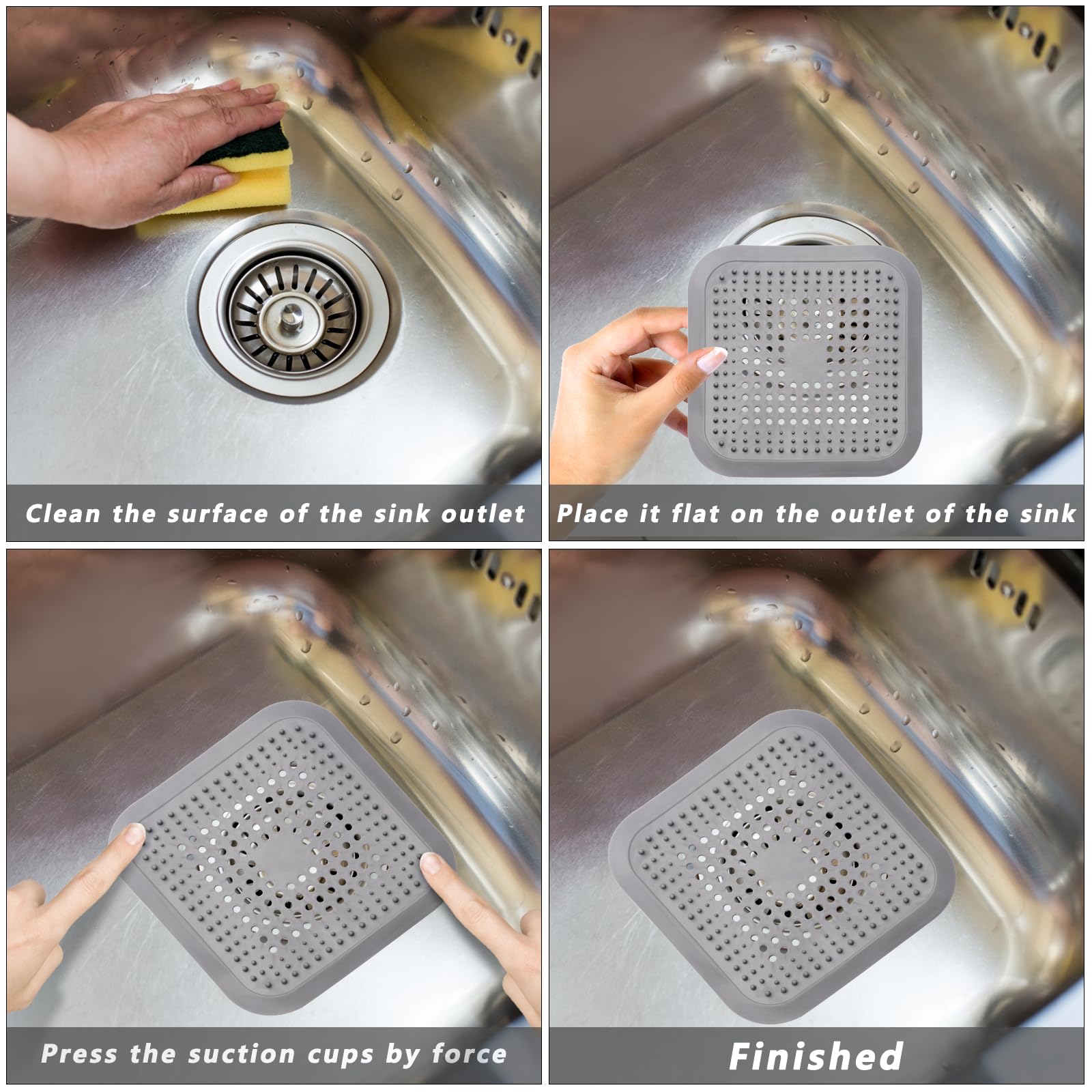 Alyvisun 2Pcs Silicone Hair Catcher for Shower Drain & Sink Strainer | Anti-Clogging | 14.5cm 7