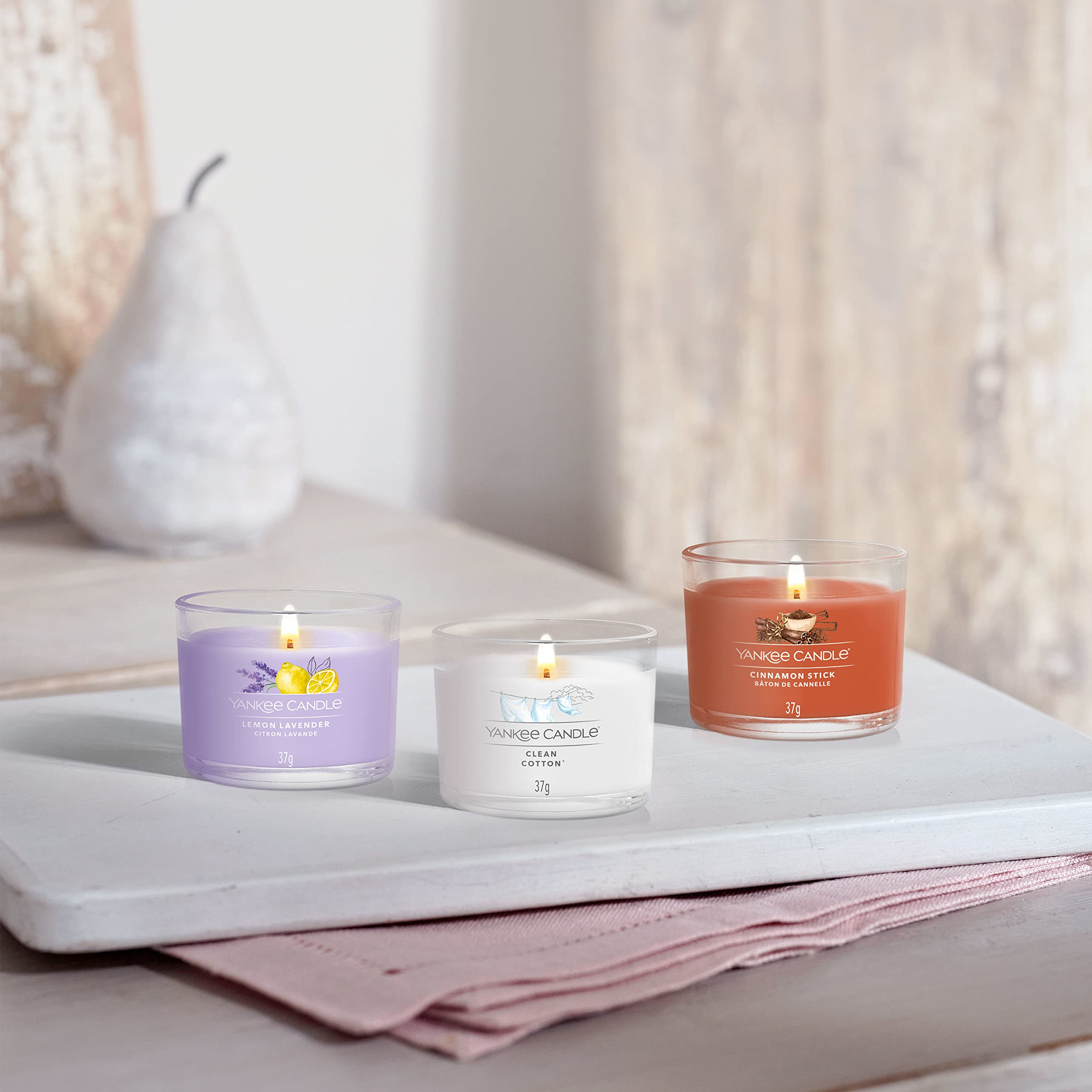 Yankee Candle Scented Candles Gift Set - 3 Filled Votive Candles | Lemon Lavender Scent | Soy Blend Wax 7