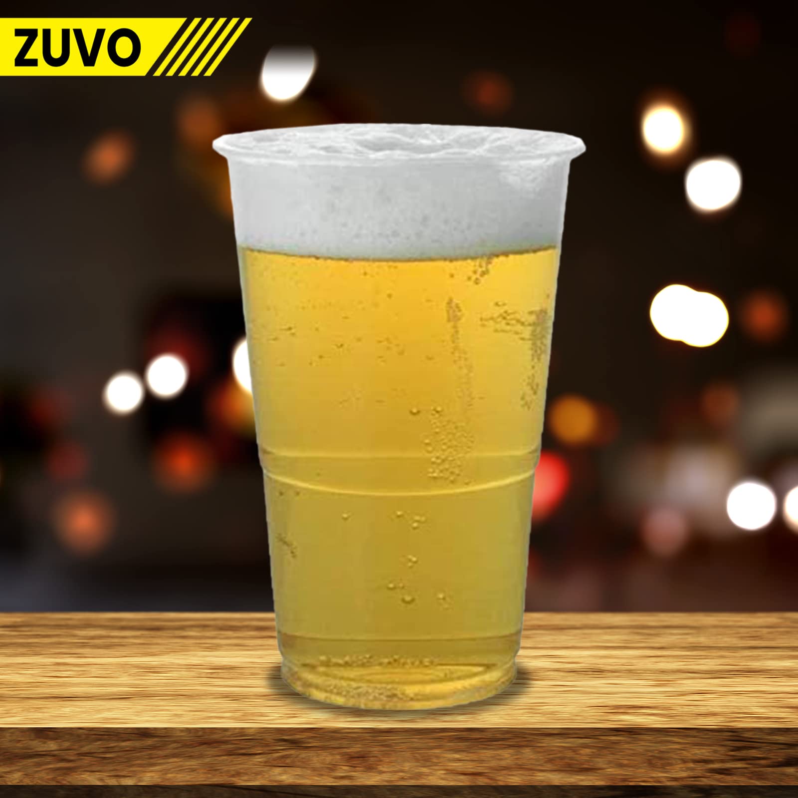Zuvo Plastic Pint Glasses - CE Marked, Reusable, Break Resistant | Pack of 50 | 660 ML 5