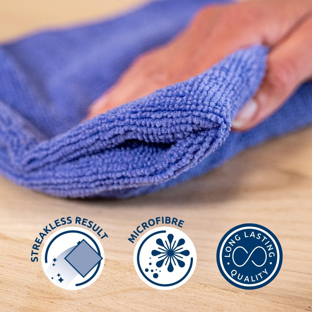 Sorbo Pack of 6 Extra Large Microfibre Cleaning Cloths - Streak-Free, Super Absorbent | 40x40cm 5