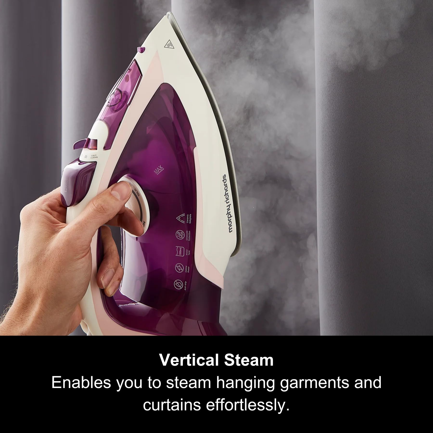 Morphy Richards Steamflow Turbo Steam Iron - 35g/min Vertical Steam | Ceramic Soleplate | 320ml Tank 6