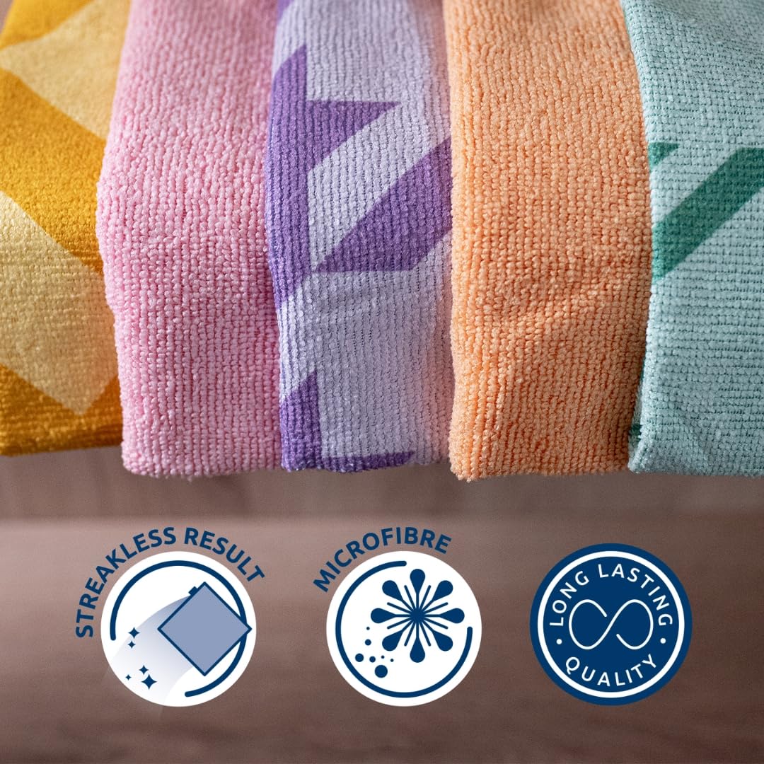 Sorbo Pack of 5 Extra Large Microfibre Cleaning Cloths - Streak-Free, Highly Absorbent | 40x40cm 3