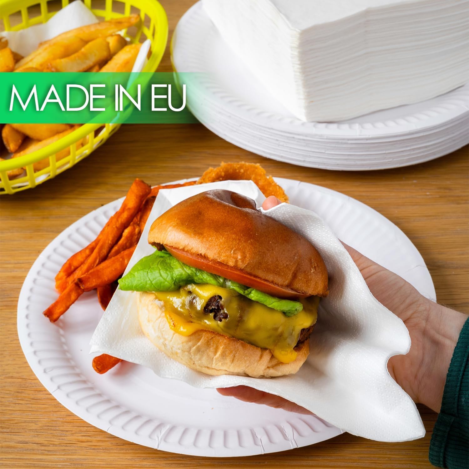 Talking Tables Table Kind White Paper Plates - 80 Pack | 22cm Diameter | Eco-Friendly & Compostable