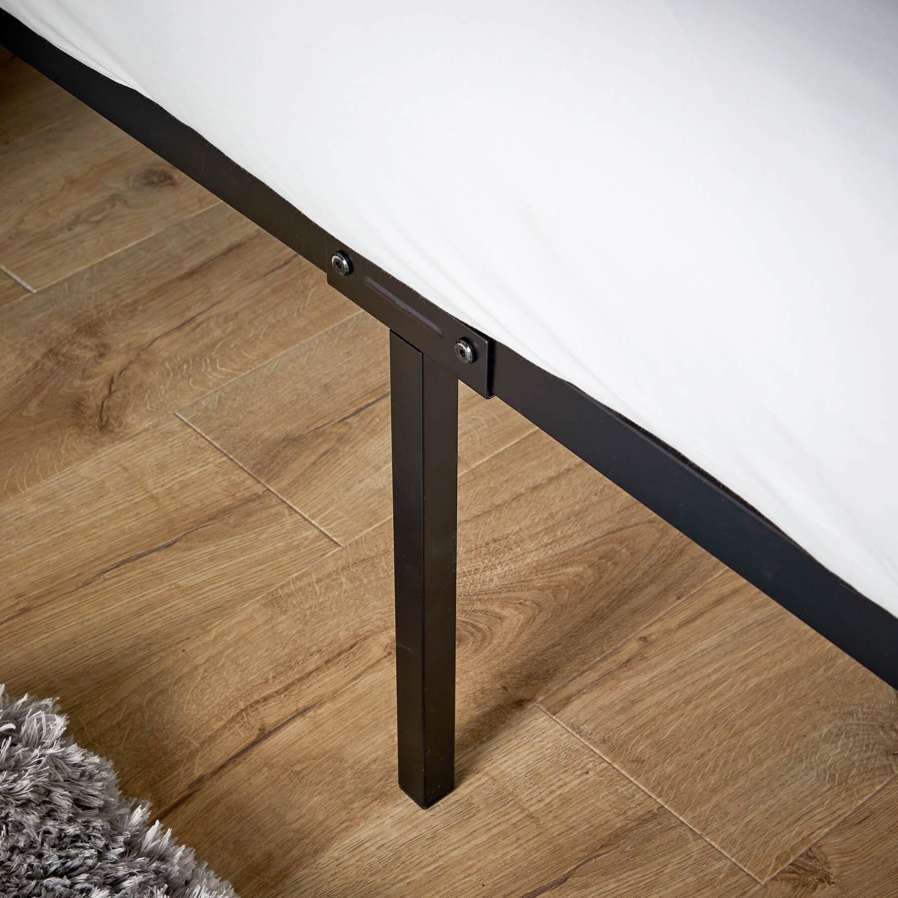 Home Source Heavy Duty Metal Bed Frame - Small Double (4ft) | Black Metal | 190 x 120 cm 7