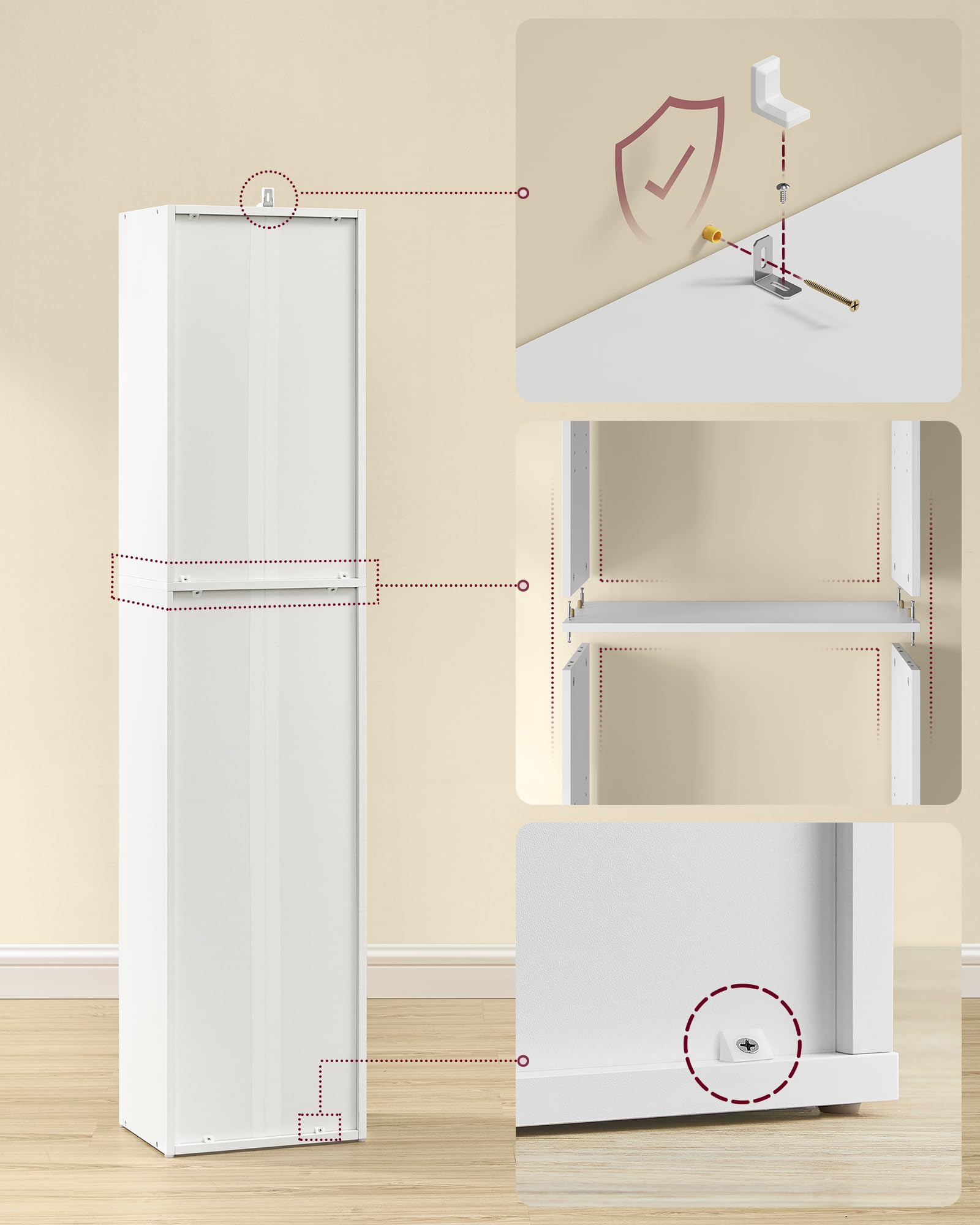 VASAGLE 5-Tier Bookcase - Open Storage Shelf | Cloud White | Adjustable Shelves 2