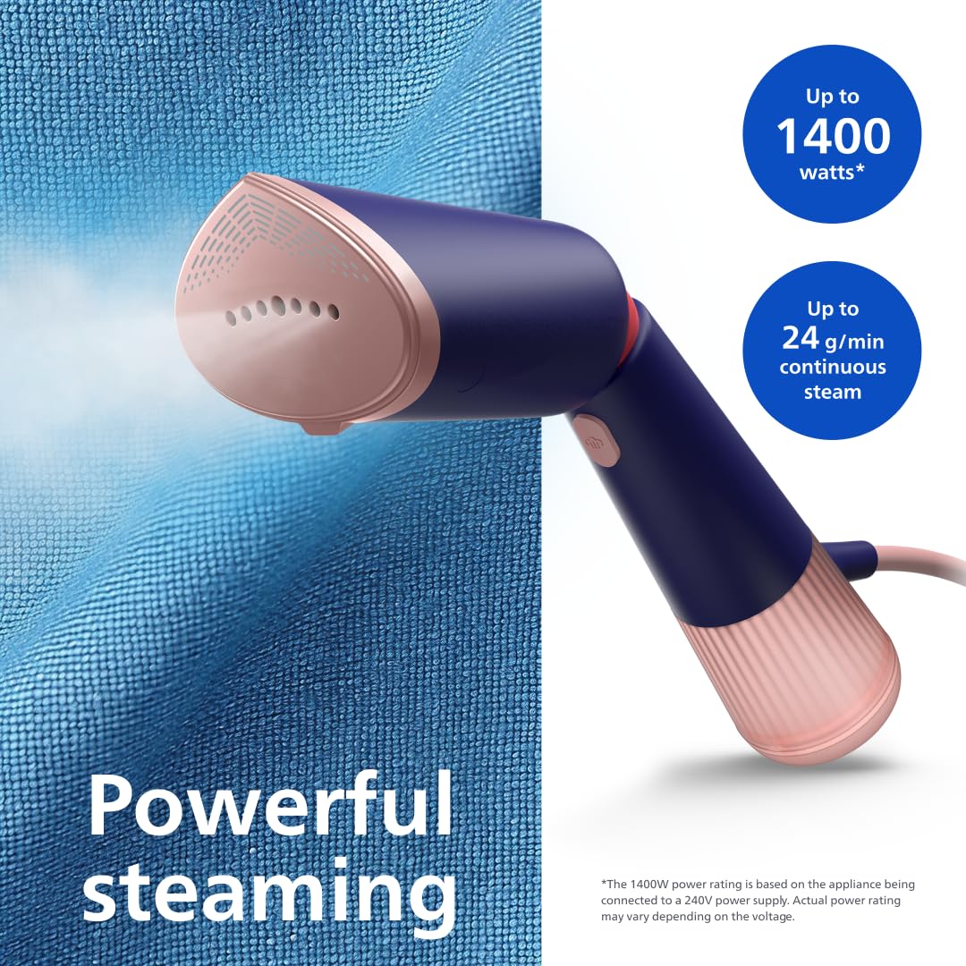 Philips 5000 Series Handheld Steamer - 1400W Power, 24g/min Steam, 35s Heat-Up | STH5030/20 3