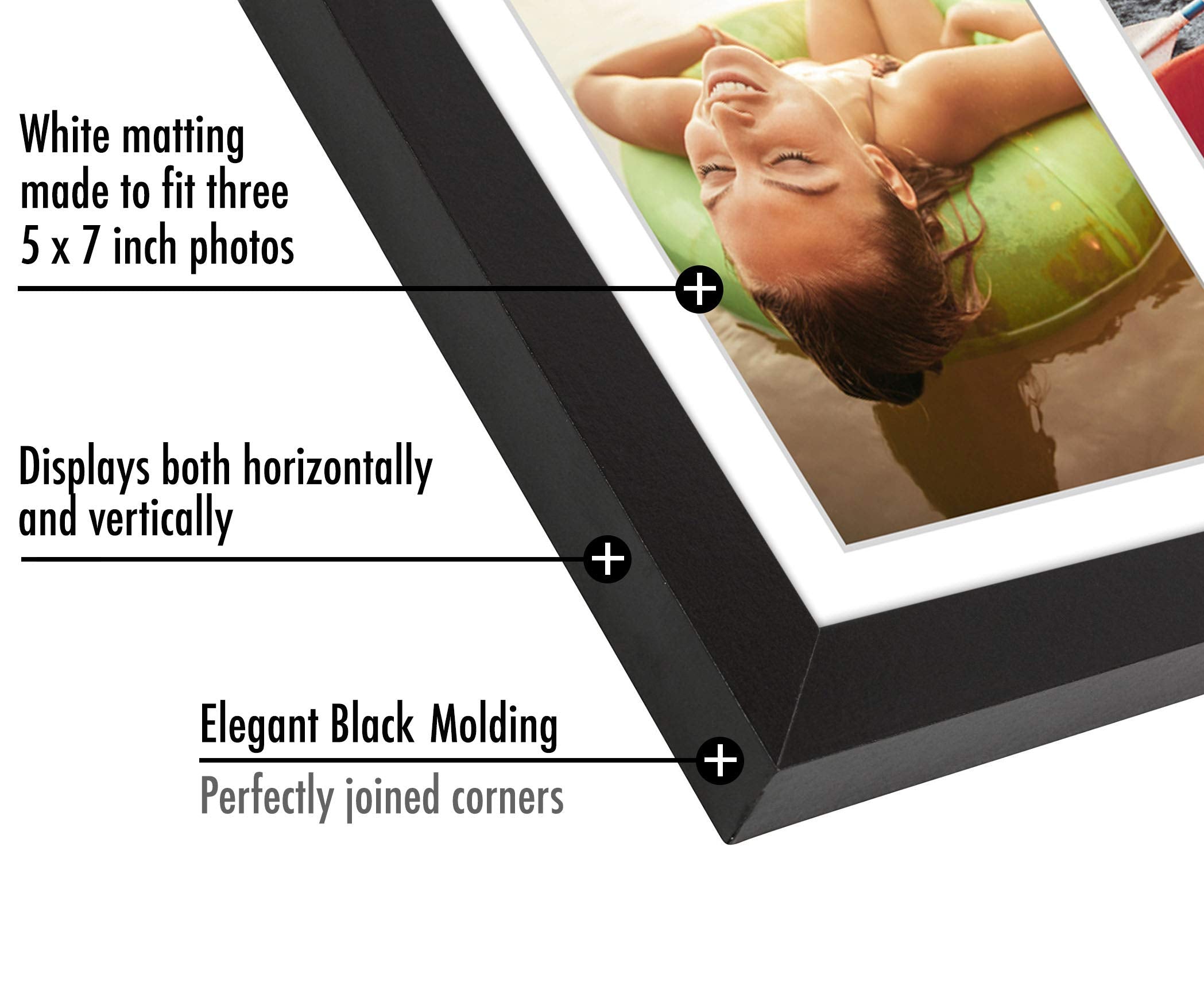 Americanflat Black 8x16 Picture Frame Collage | Shatter-Resistant Glass | Tabletop & Wall Mount 3