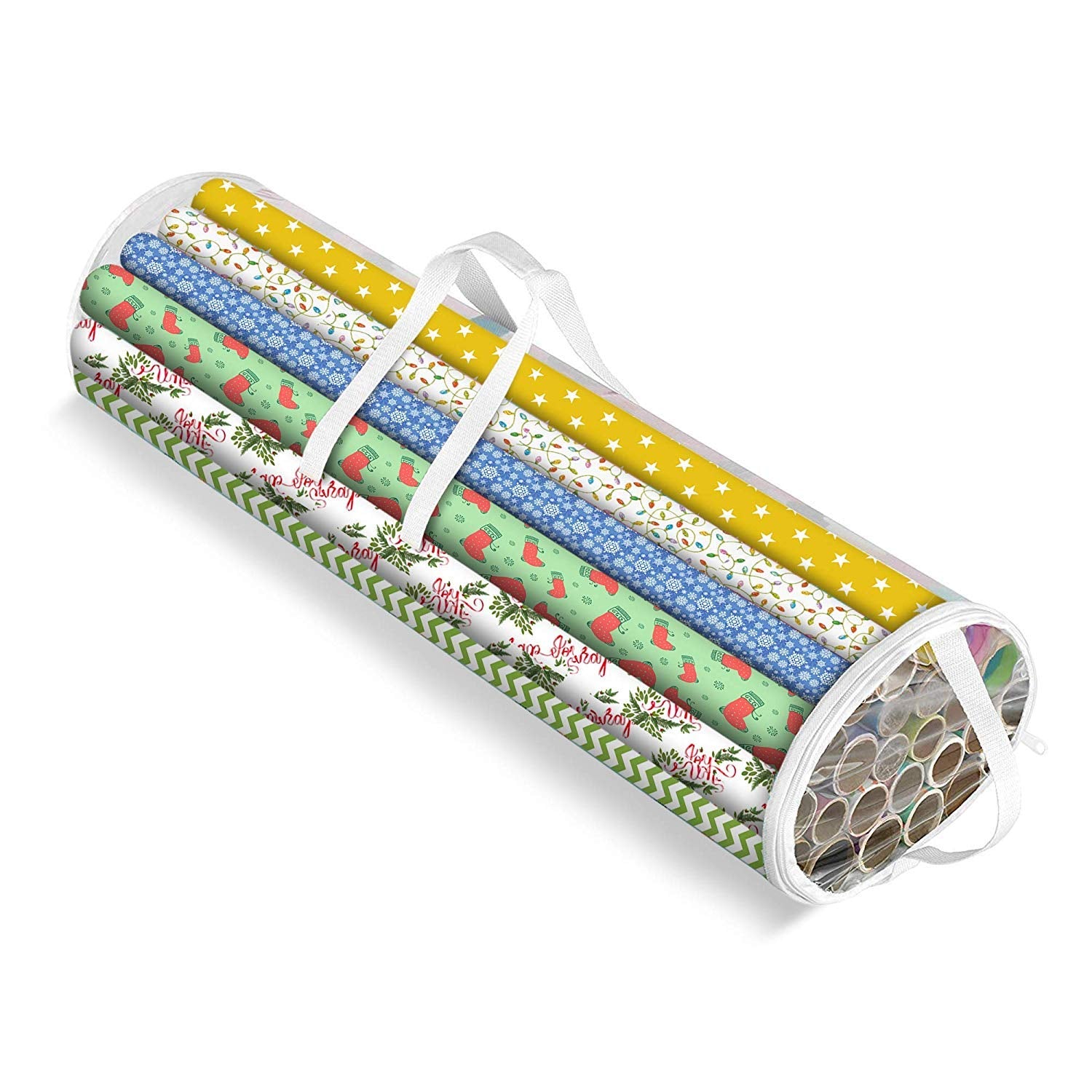 RAM ONLINE Cylinder Gift Wrap Storage Bag - Clear, Space-Efficient, Holds Up to 30 Rolls 9