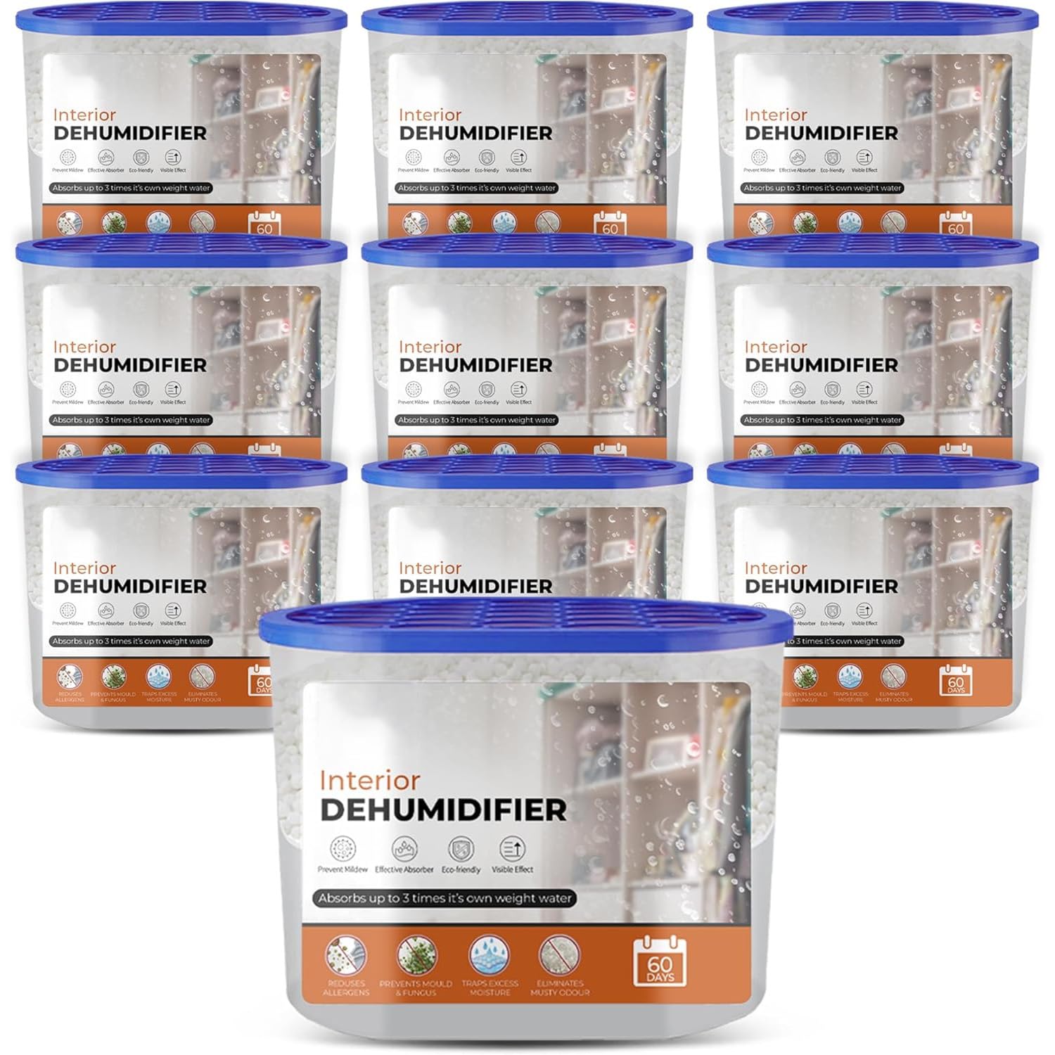 Roe Tenpo Disposable Dehumidifier - 500ml Capacity, 10 Pack | Moisture Absorber for Home & Car 1