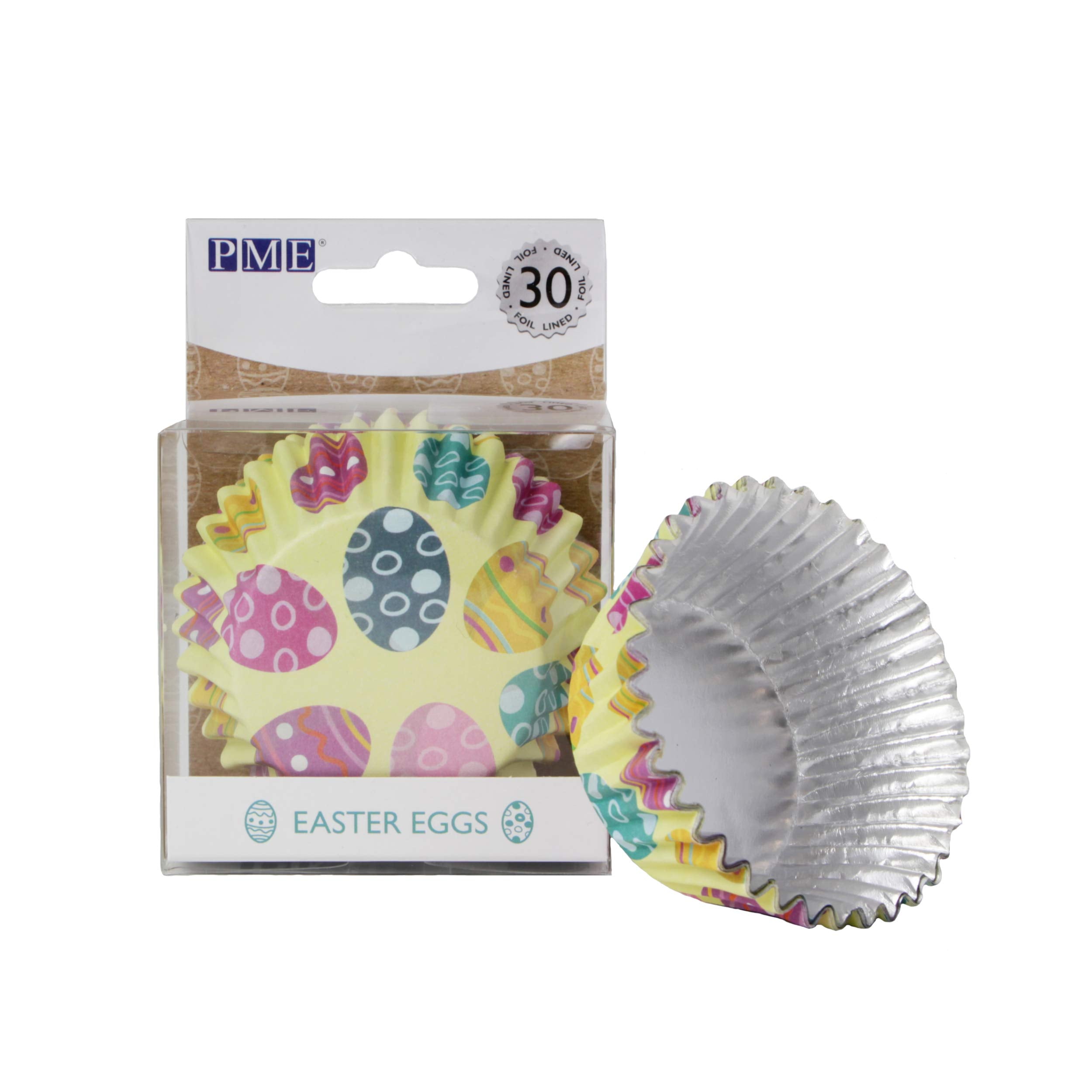 PME Foil Lined Disposable Baking Cups - Easter Eggs Design | Pack of 30 | 52 x 30mm 1