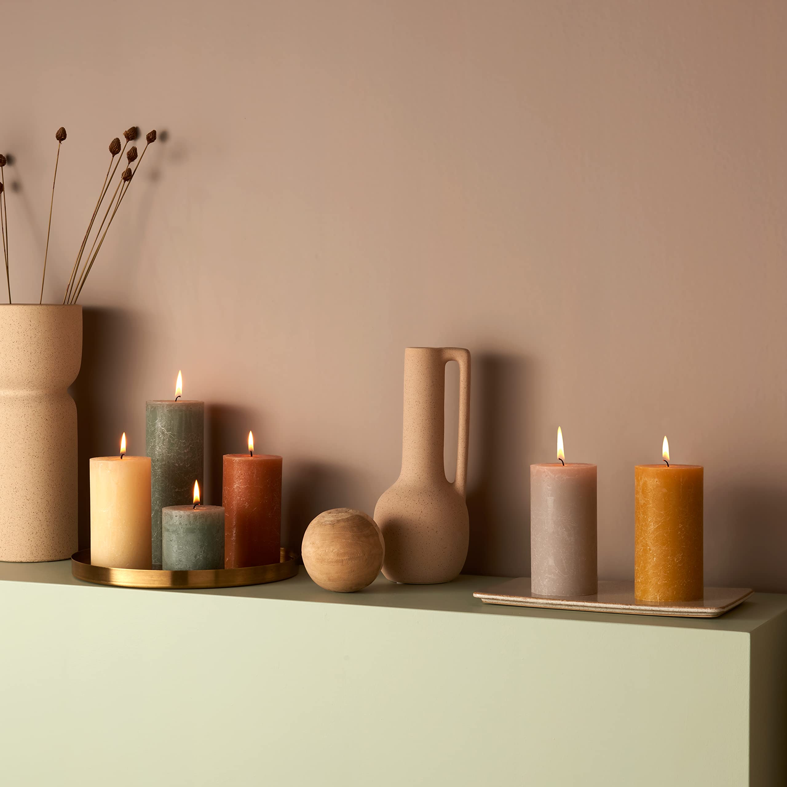 BOLSIUS Rustic Candle Gift Set - Nordic Ambiance | 6 Pack | Unscented | Long Burning