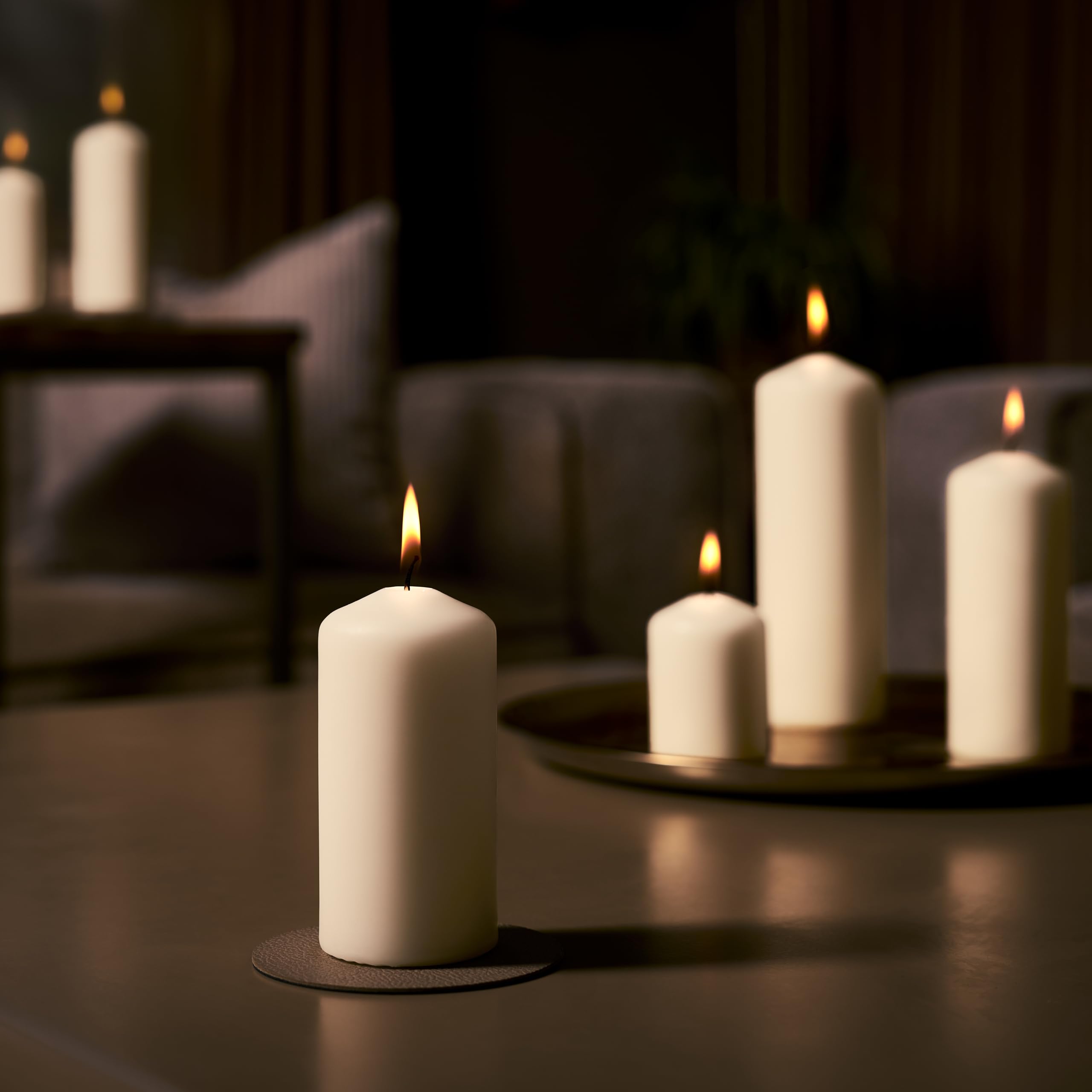 BOLSIUS Smooth Pillar Candles - Set of 4 Ivory Candles | 100x48 mm | 20 Hour Burn Time 4