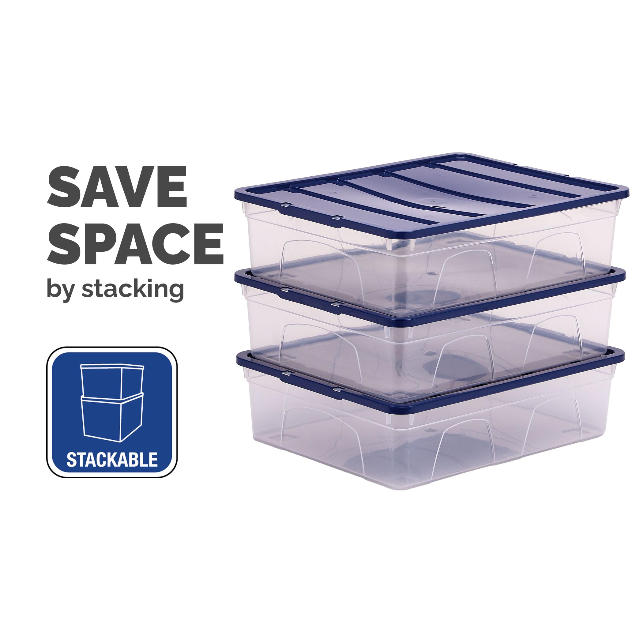 BANKERS BOX 12L Plastic Storage Box 3-Pack | Stackable & Nesting | BPA-Free Lids 4