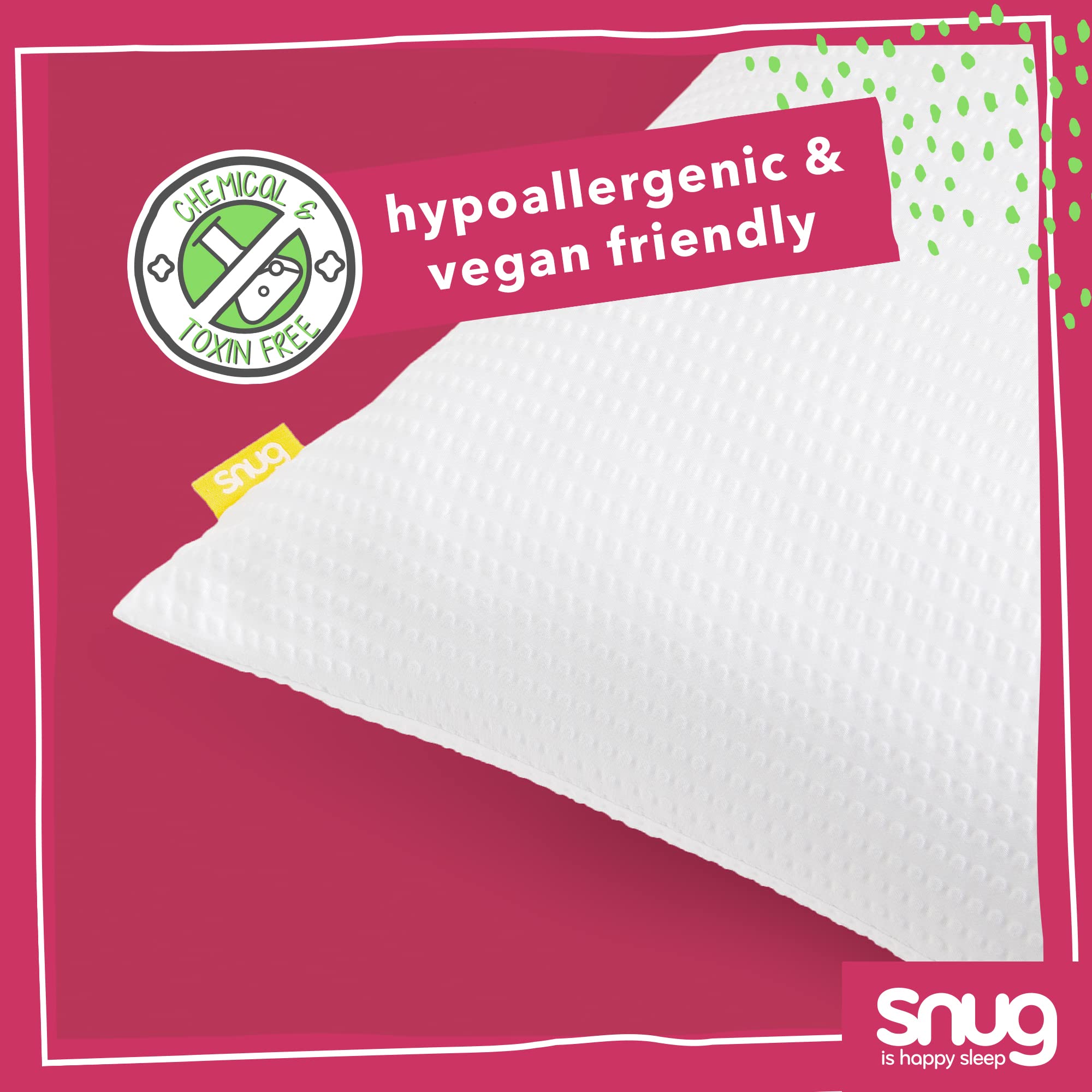 Snug is happy sleep Blissful Bedtime Pillows - Medium Firmness, Hypoallergenic, Pack of 2 6