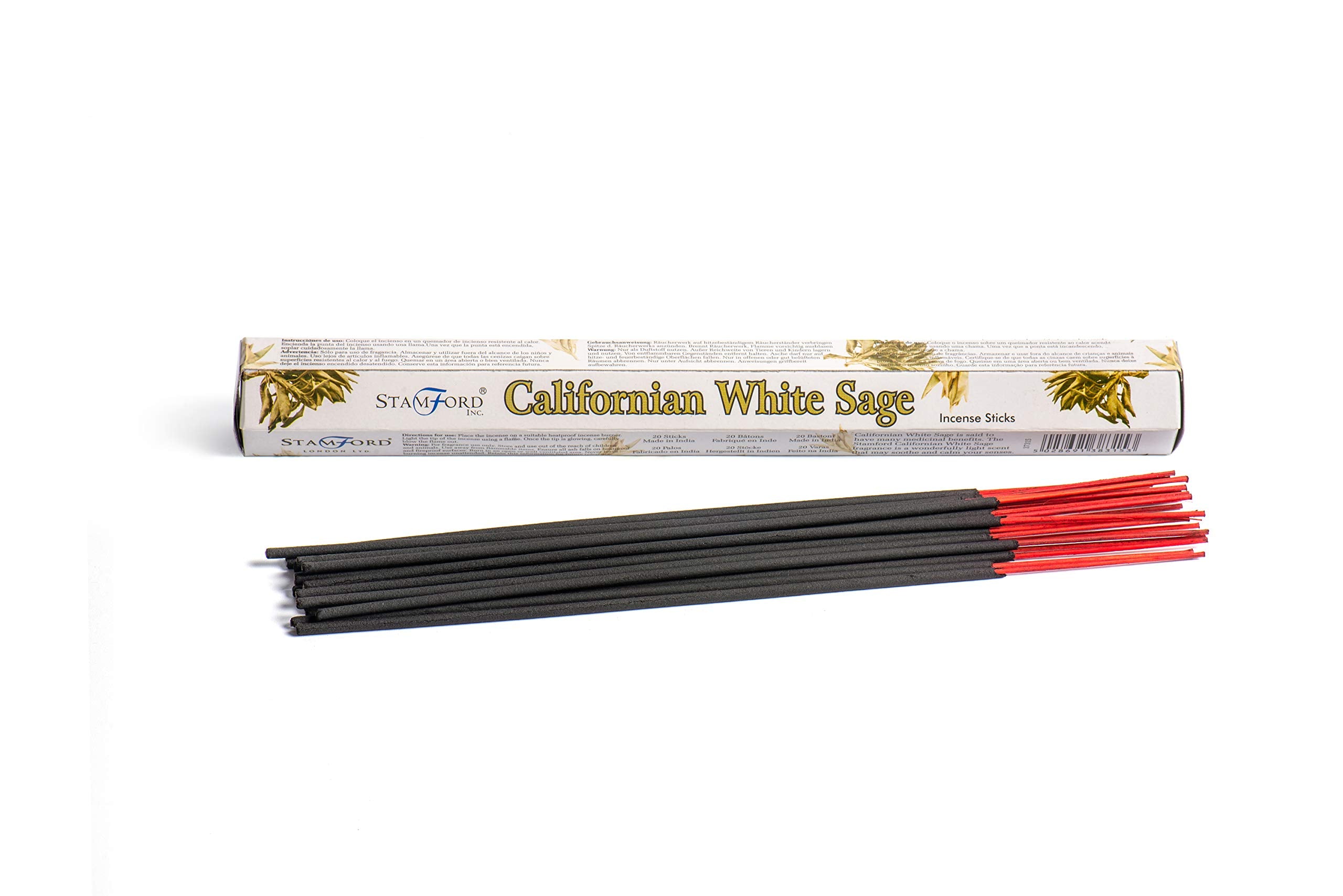 STAMFORD INC. Californian White Sage Incense Sticks - Relaxation Scent | 6 Packs of 20 Sticks 2