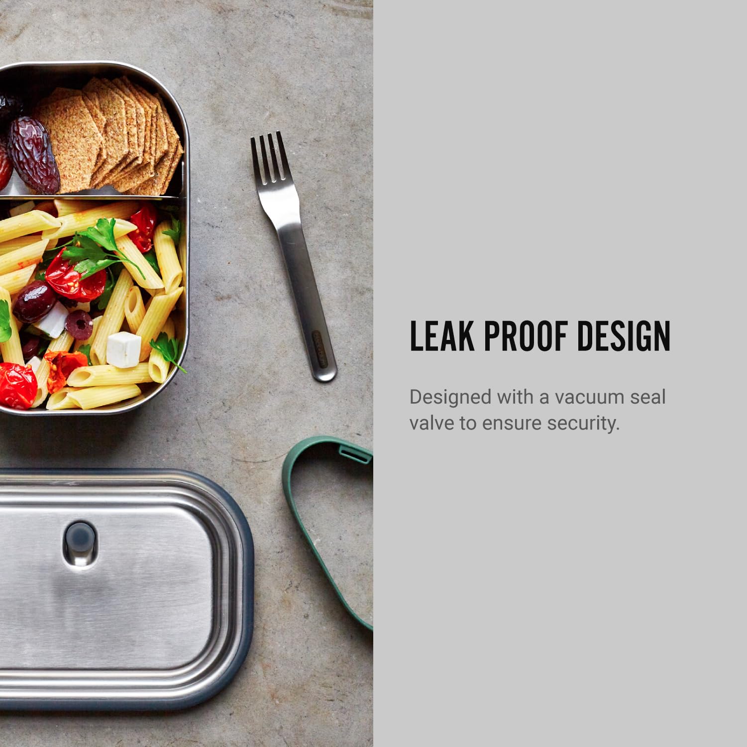 BLACK + BLUM Stainless Steel Lunch Box - Leak Proof 3-in-1 Bento Box with Divider | Olive 6