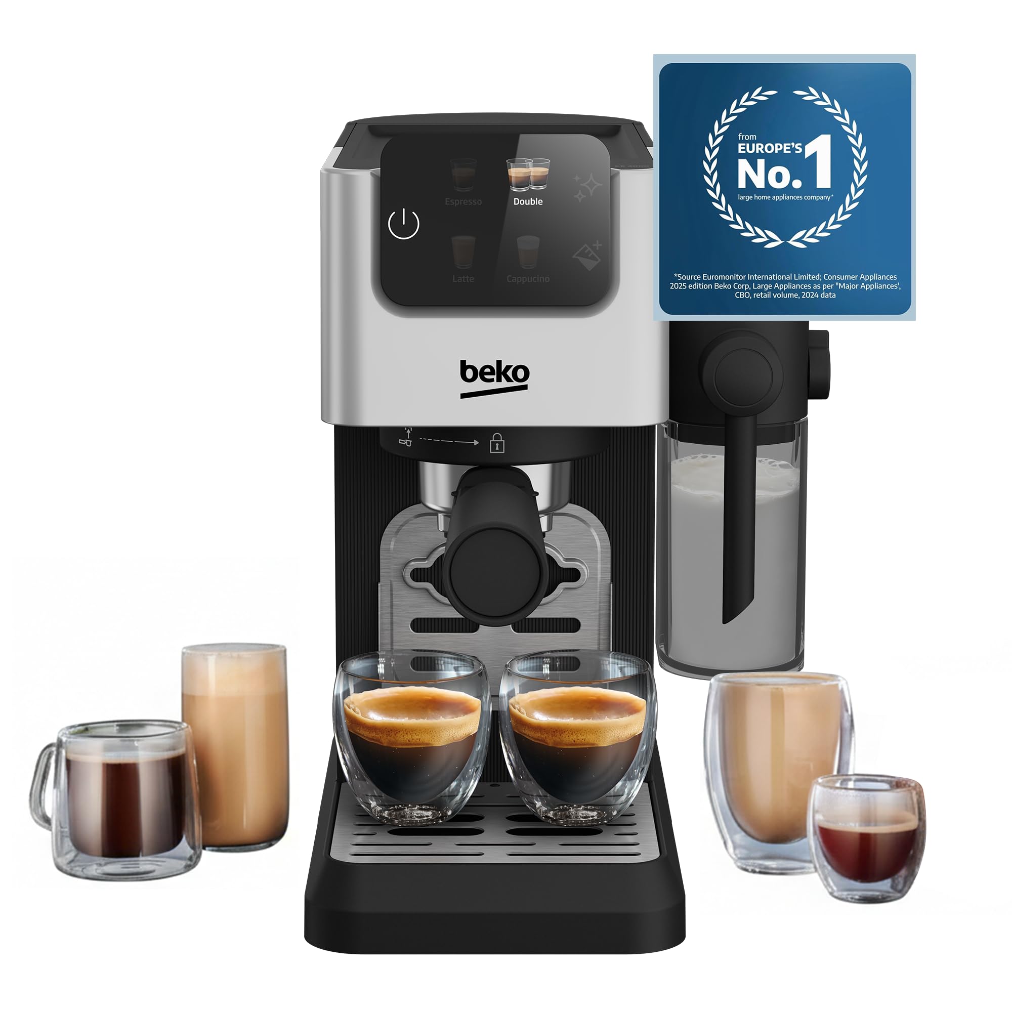 Beko CaffeExperto CEP5304X Semi Automatic Espresso Machine | 15 Bar Pressure | Colour Touch Display | Silver 13