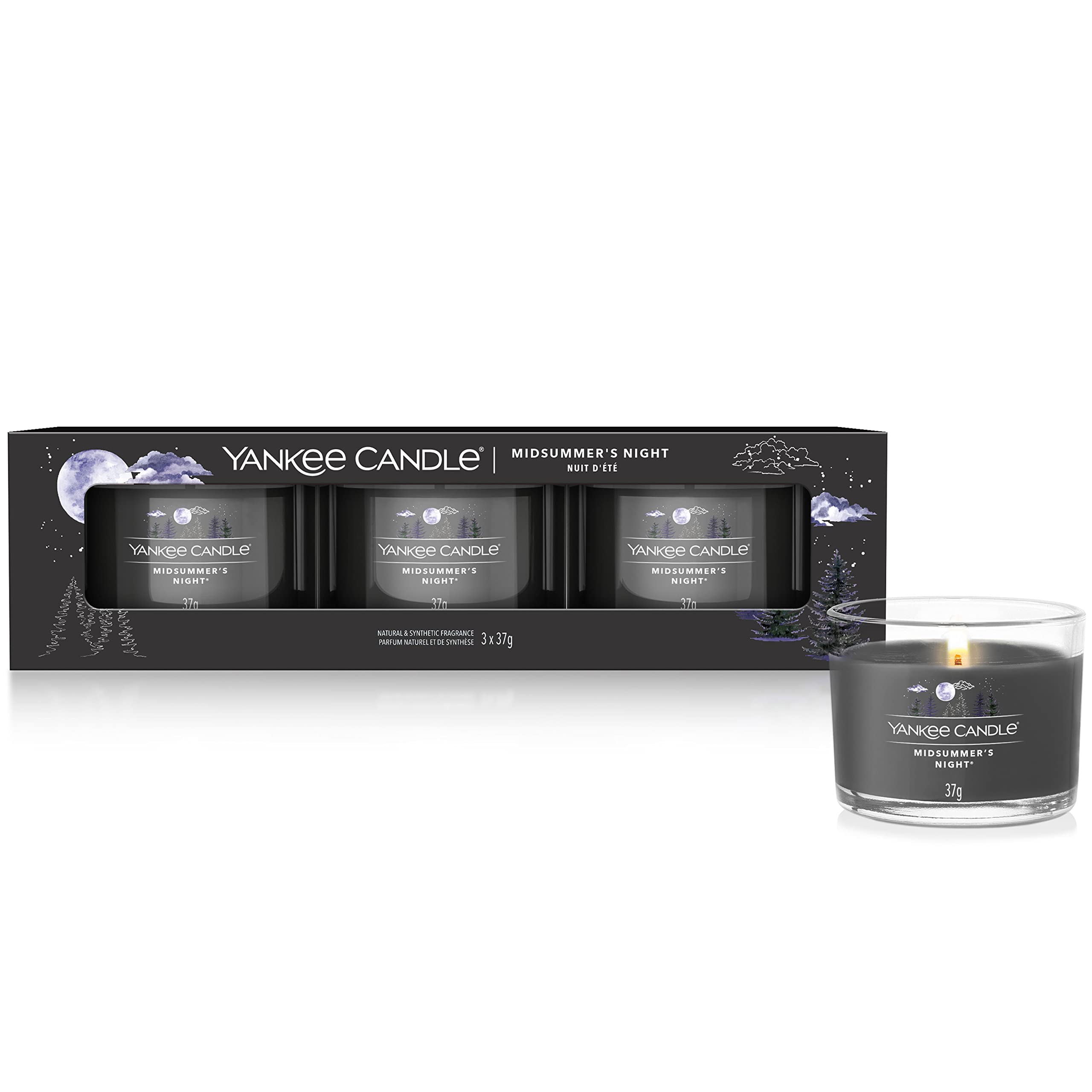 Yankee Candle Midsummer's Night Scented Votive Candles Gift Set | 3 Pack | Soy Blend Wax 1