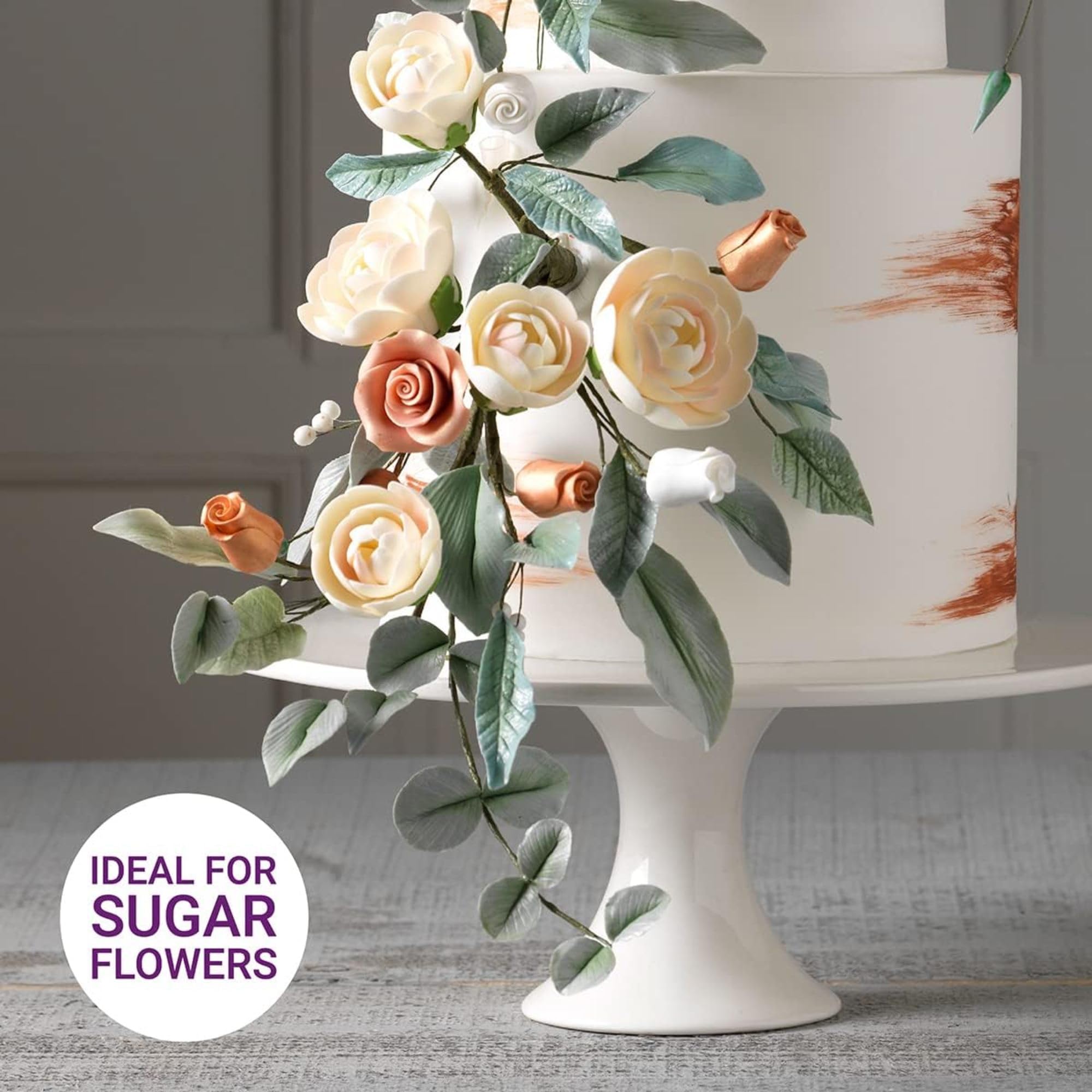 Culpitt 24 Gauge White Paper Covered Florist Wire - 36cm Length, 50 Pack for Cake Decorating 2