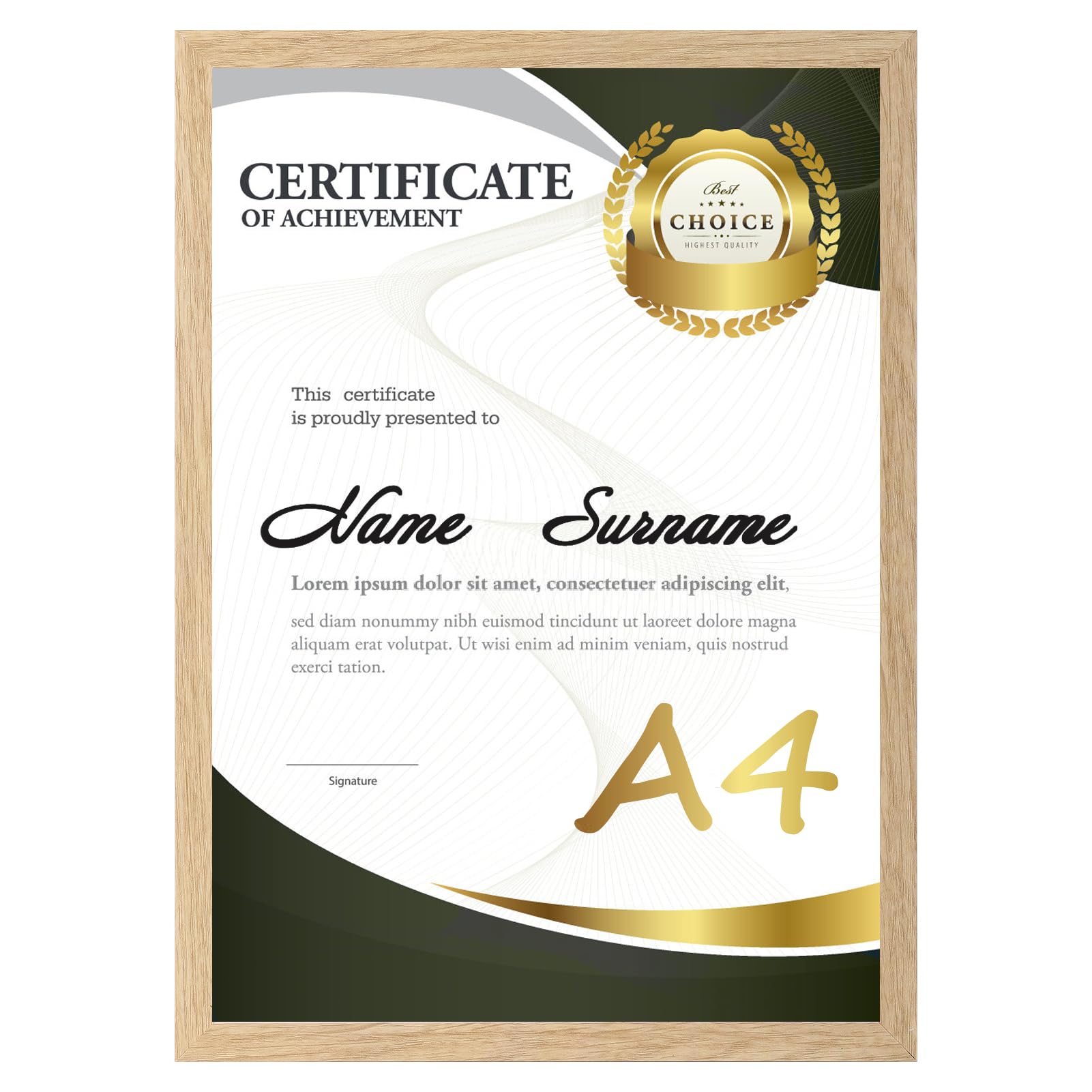 Ditwis A4 Wood Colour Picture Frame for Certificates, Photos, Artwork | Wall or Tabletop Display | 21x29.7 cm 1